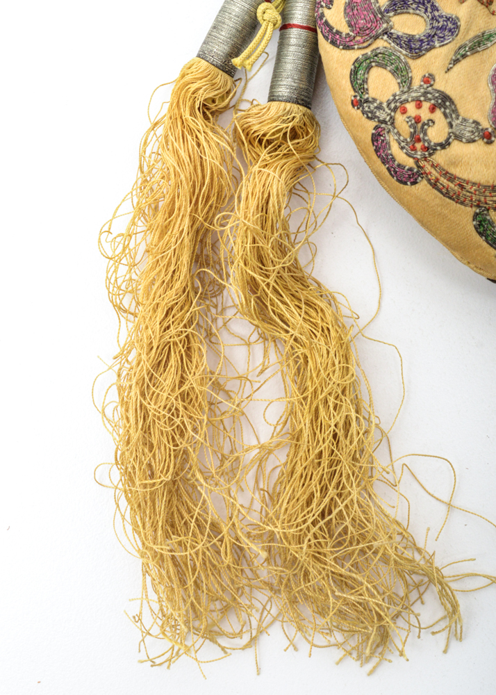 Antique Chinese Embroidered Silk Purse