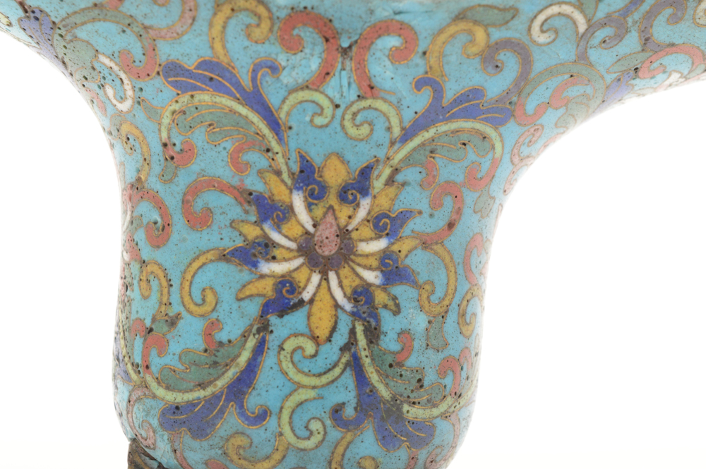 Chinese Qianlong Period Cloisonné Jue Vessel
