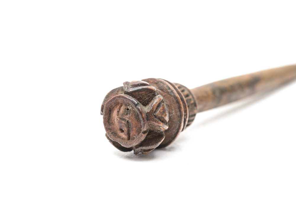 Antique Carved Wood Hair Ornament