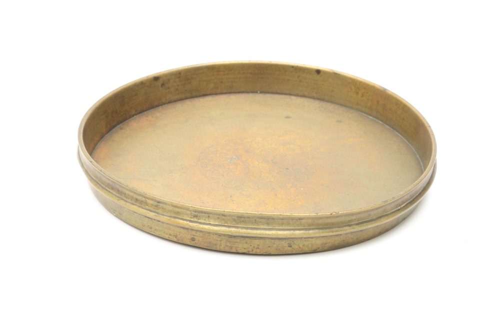 Antique Etched Solid Brass Tray