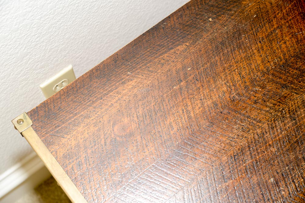 Campaign Style Side Table With Two Drawers