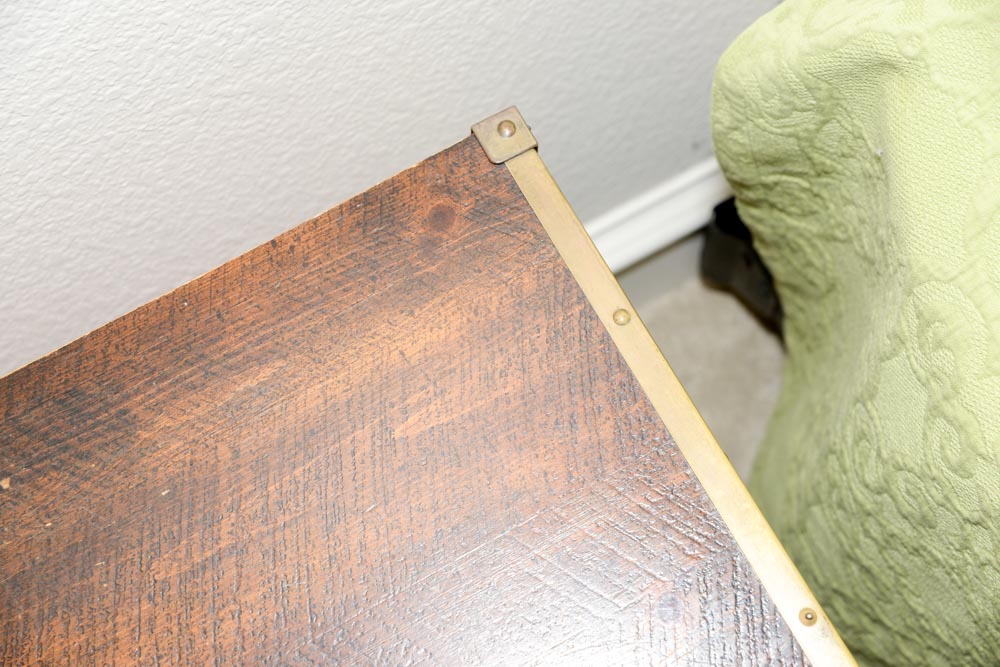 Campaign Style Side Table With Two Drawers