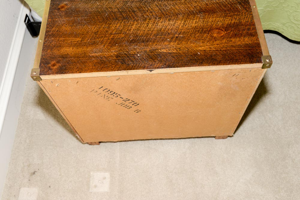 Campaign Style Side Table With Two Drawers