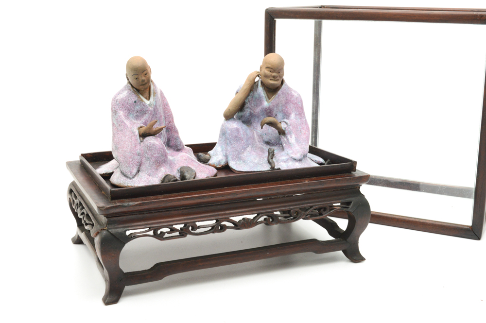 Chinese 19th Century Shiwan Ware Stoneware Figures