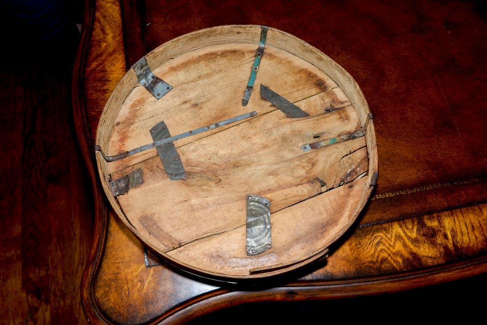 Vintage Stoneware Farmhouse Crock With Wooden Lid