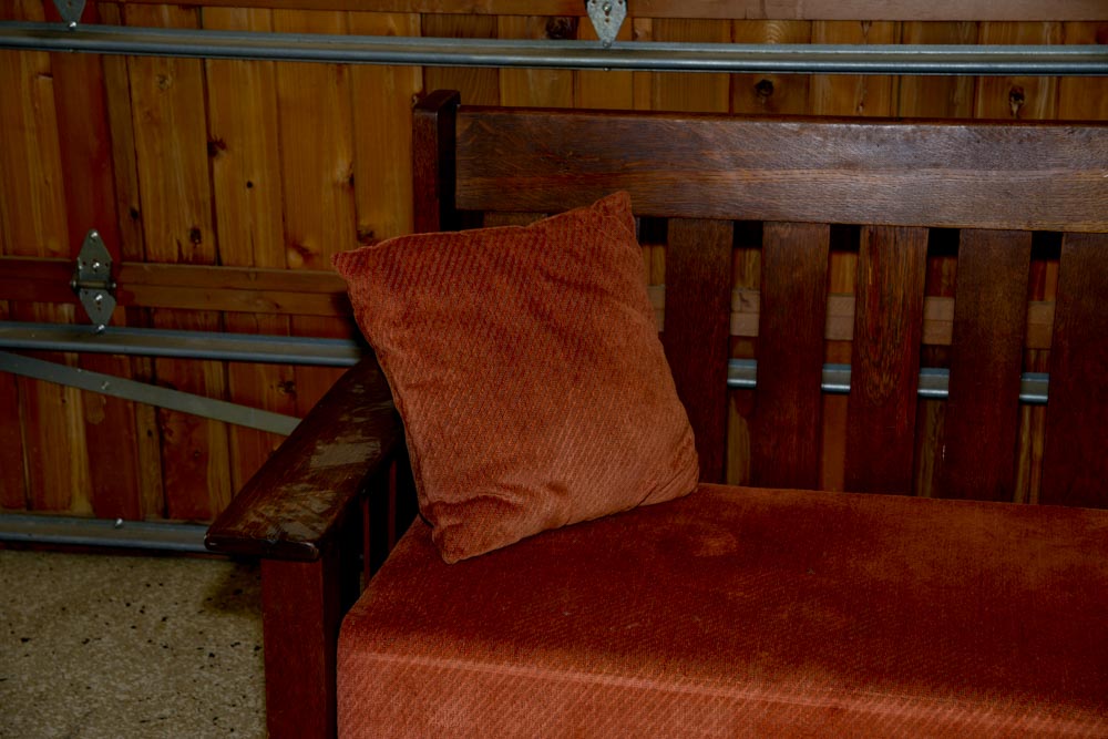 Vintage Arts & Crafts Style Oak Settee