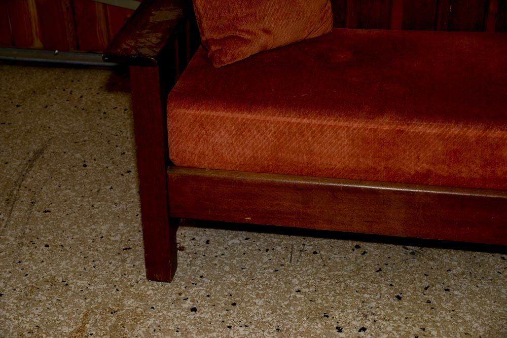 Vintage Arts & Crafts Style Oak Settee