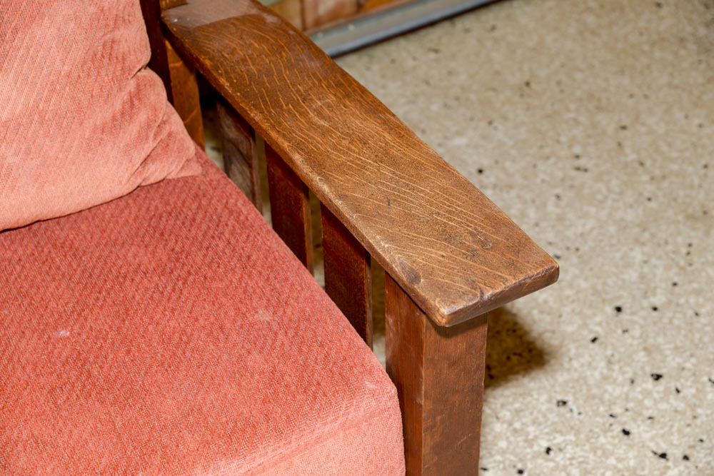 Vintage Arts & Crafts Style Oak Settee