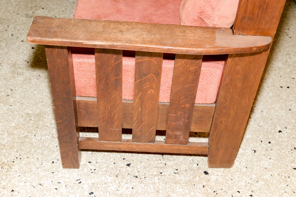 Vintage Arts & Crafts Style Oak Settee