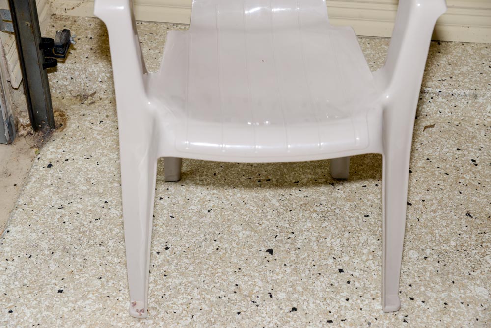 Patio Chairs With Trellis and Landscape Lights