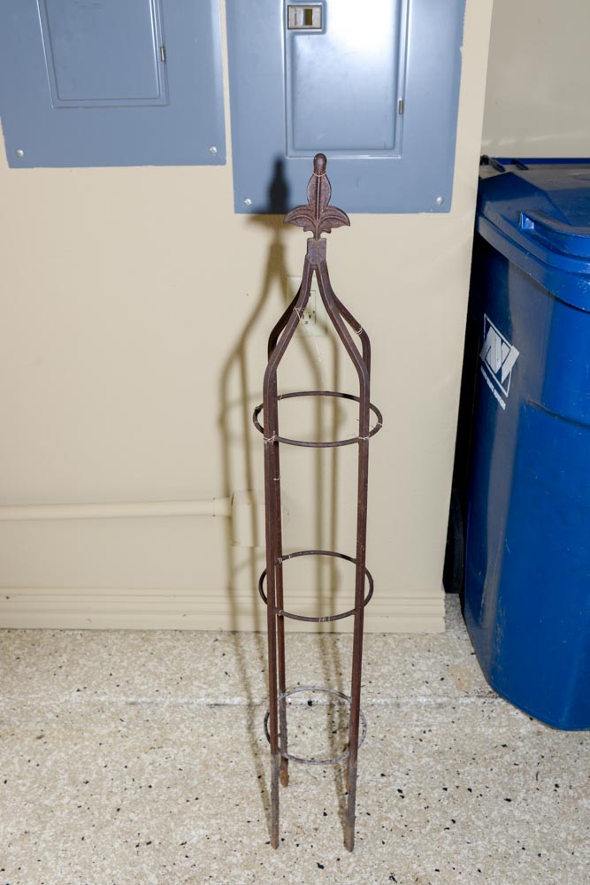 Patio Chairs With Trellis and Landscape Lights