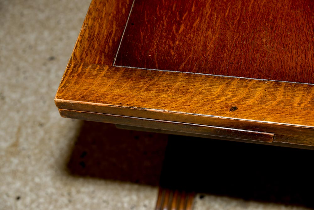 Vintage Jacobean Style Oak Dining Table With Draw Leaves