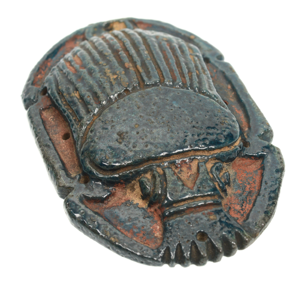 Antique Egyptian Blue Pectoral Scarab