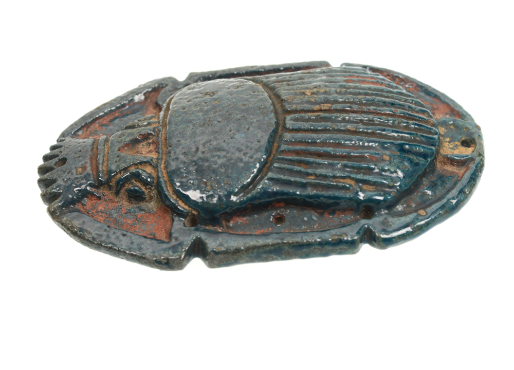 Antique Egyptian Blue Pectoral Scarab
