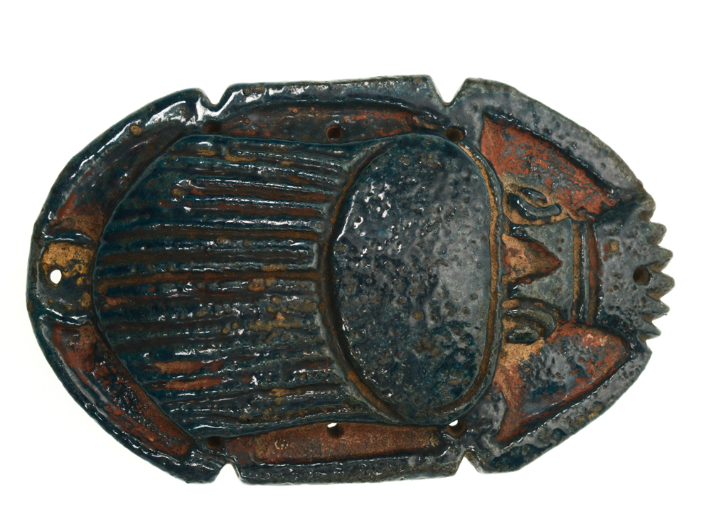 Antique Egyptian Blue Pectoral Scarab