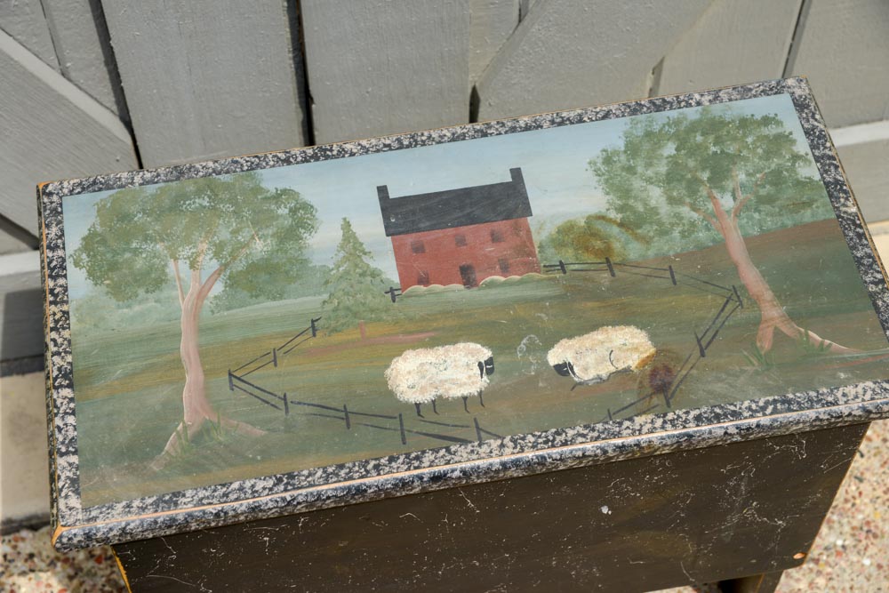 Primitive Style Hand-Painted Chest