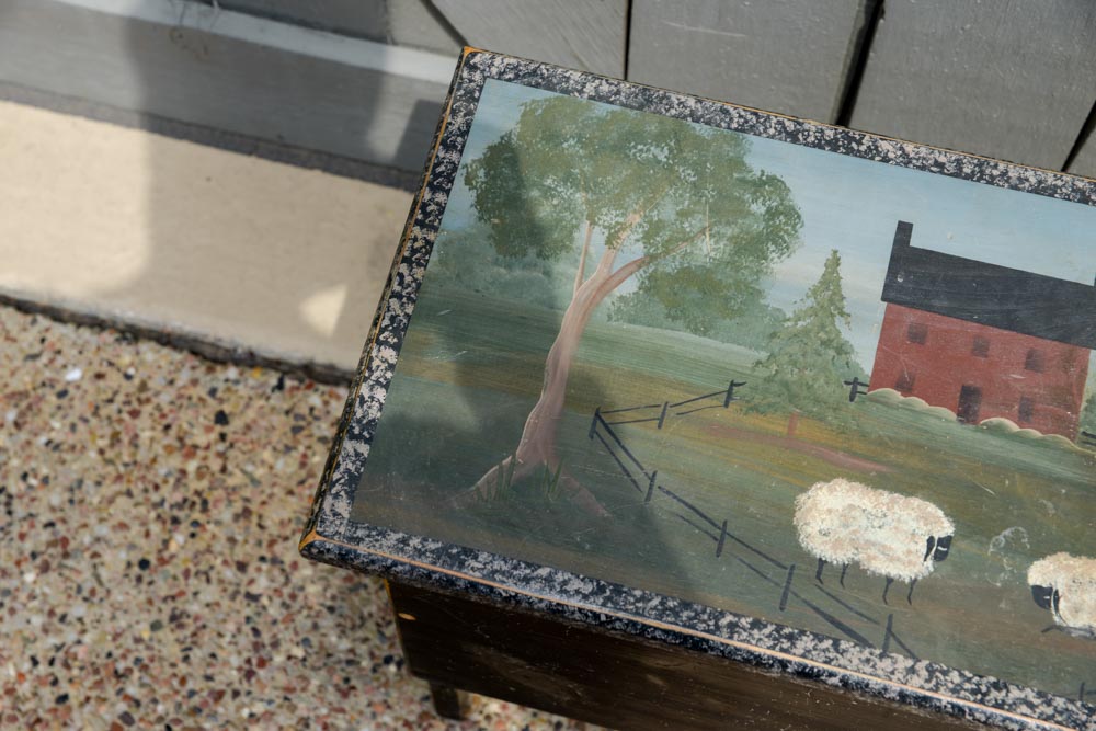 Primitive Style Hand-Painted Chest