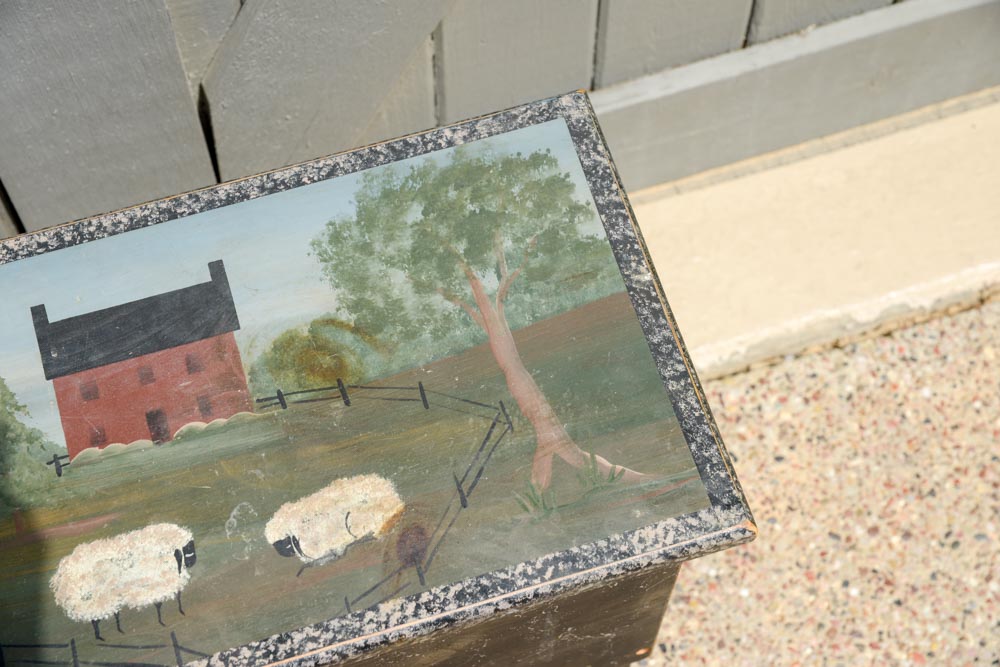 Primitive Style Hand-Painted Chest