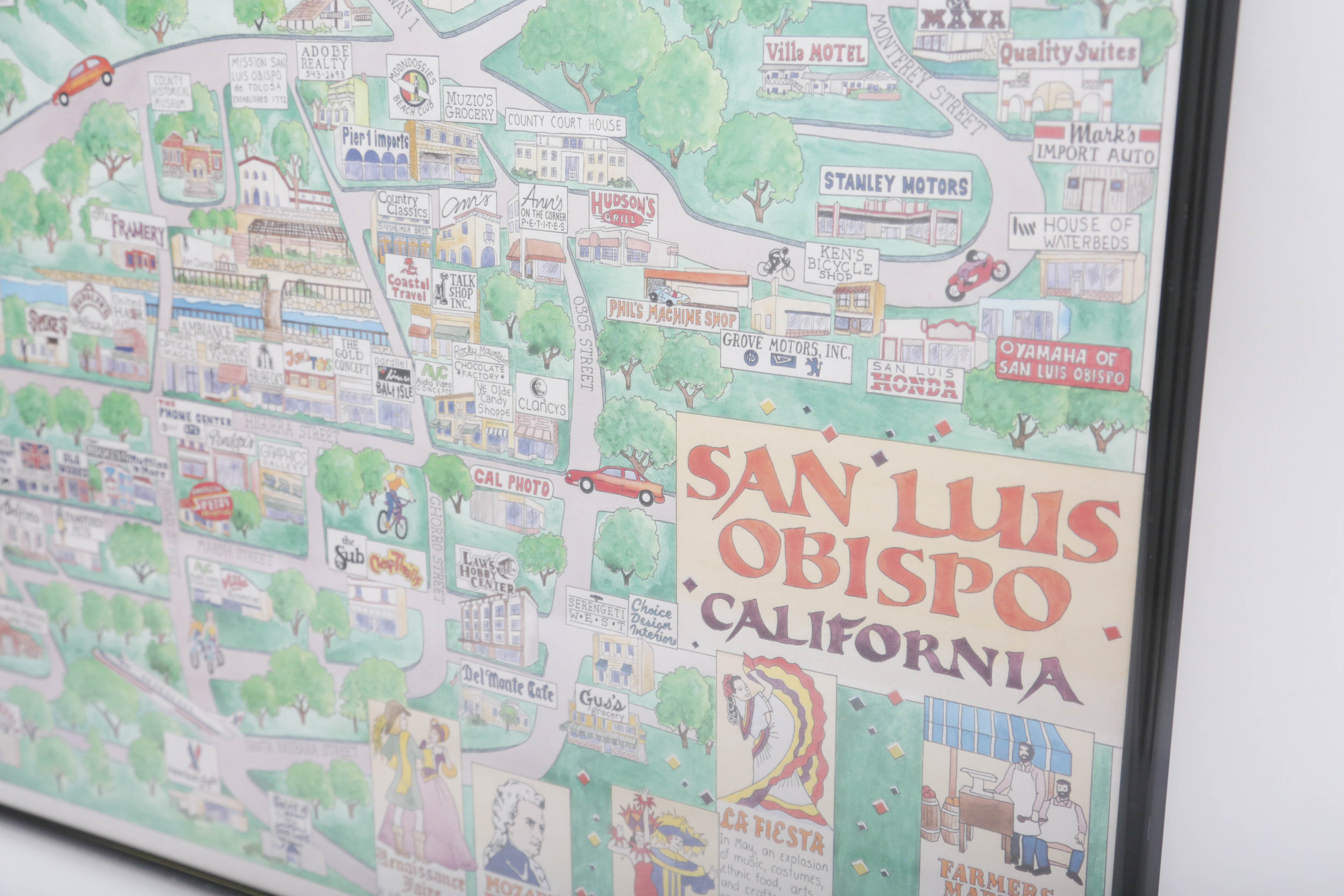 "La Jollaopoly" Board Game and Framed Map of San Luis Obispo
