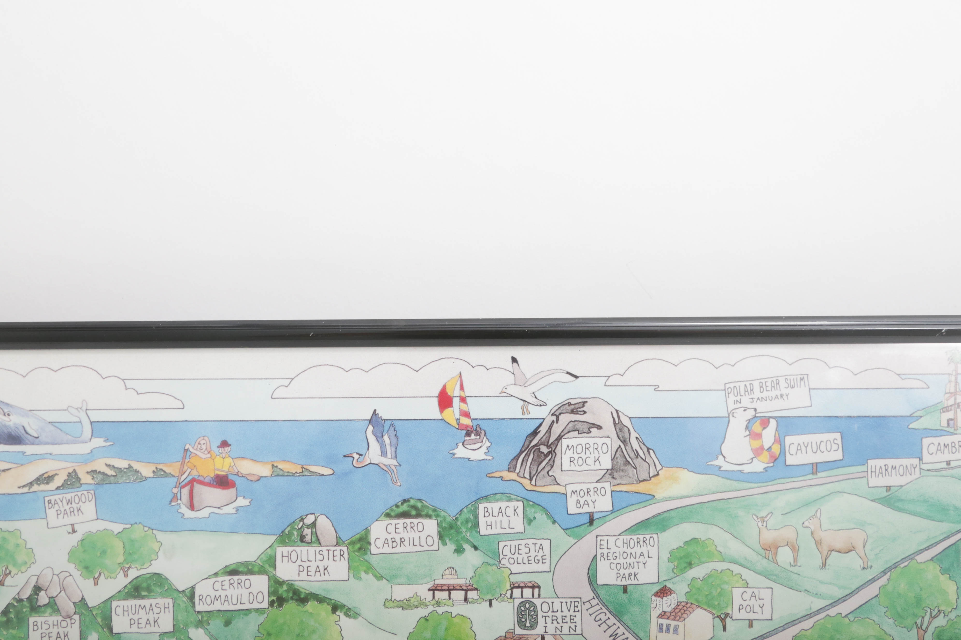 "La Jollaopoly" Board Game and Framed Map of San Luis Obispo