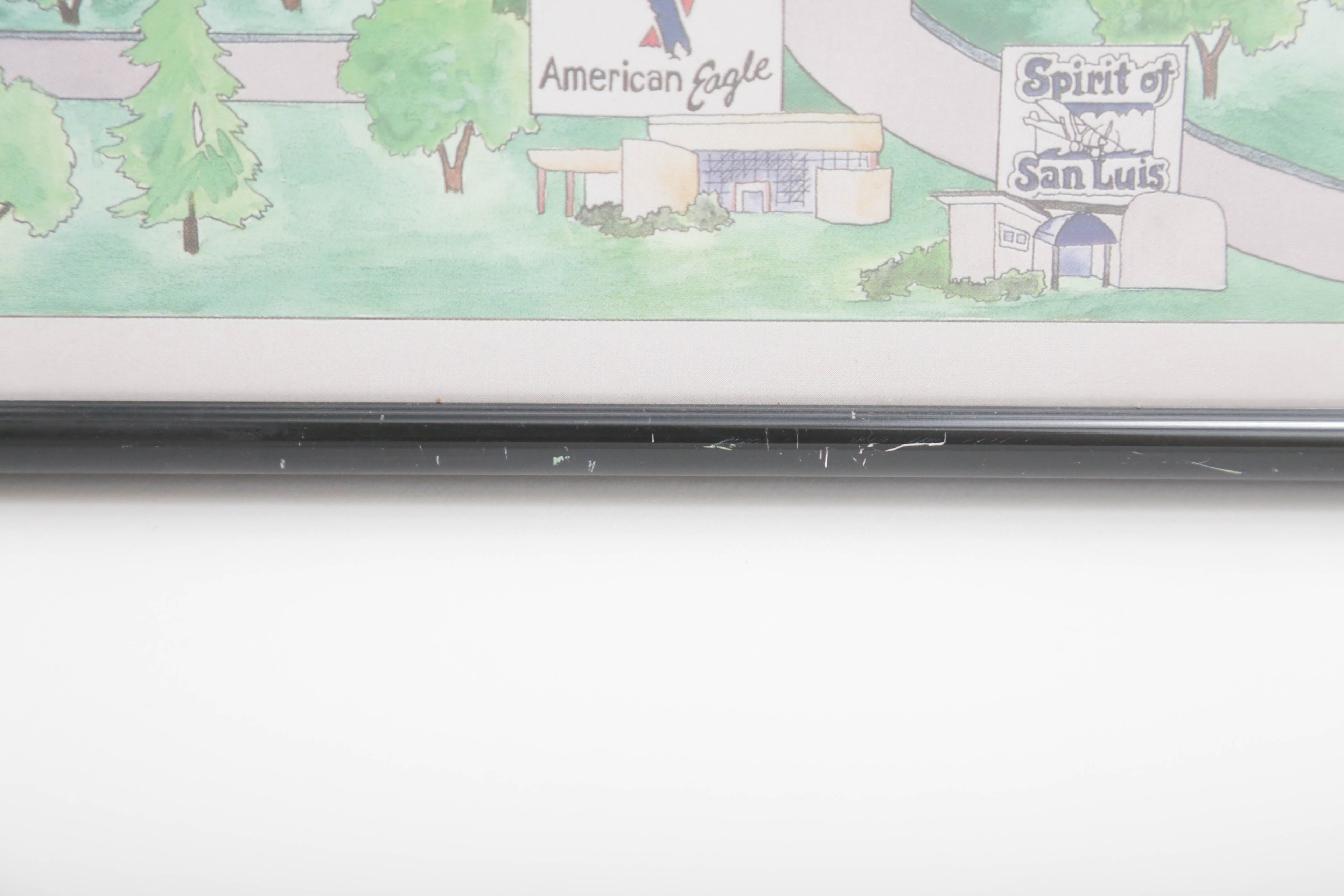 "La Jollaopoly" Board Game and Framed Map of San Luis Obispo