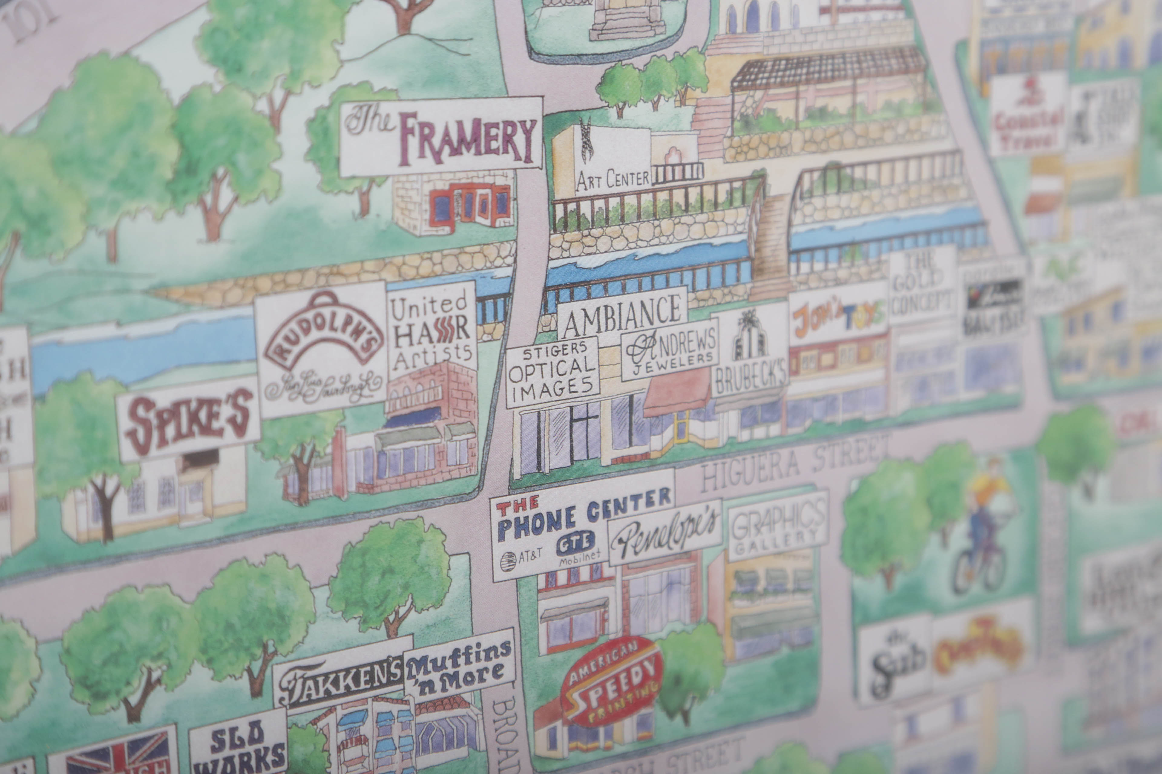 "La Jollaopoly" Board Game and Framed Map of San Luis Obispo