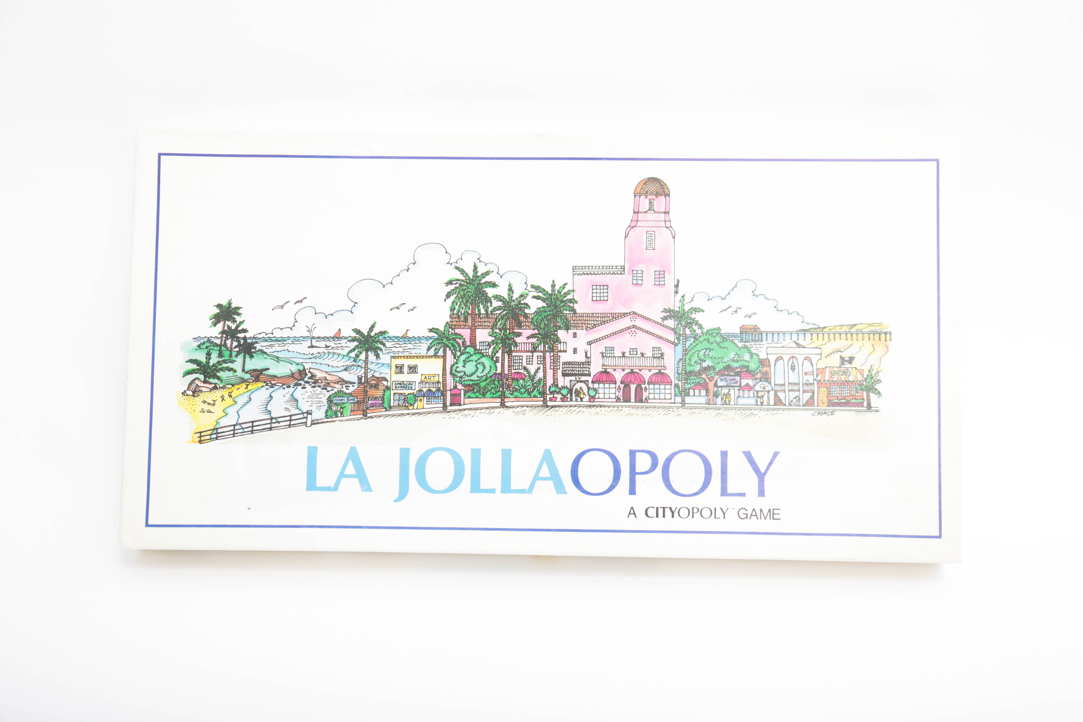 "La Jollaopoly" Board Game and Framed Map of San Luis Obispo