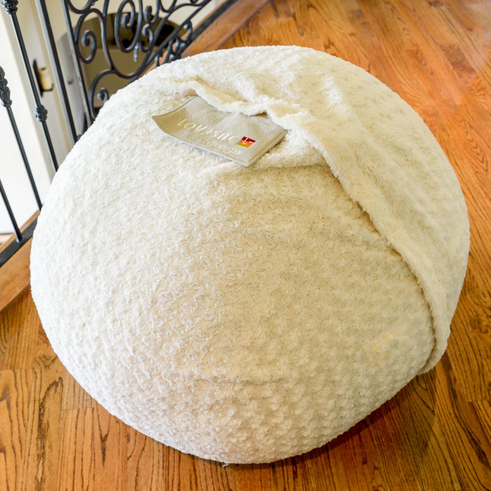 Lovesac Bean Bag Chair With "Gamersac Eskimo Phur Cover"