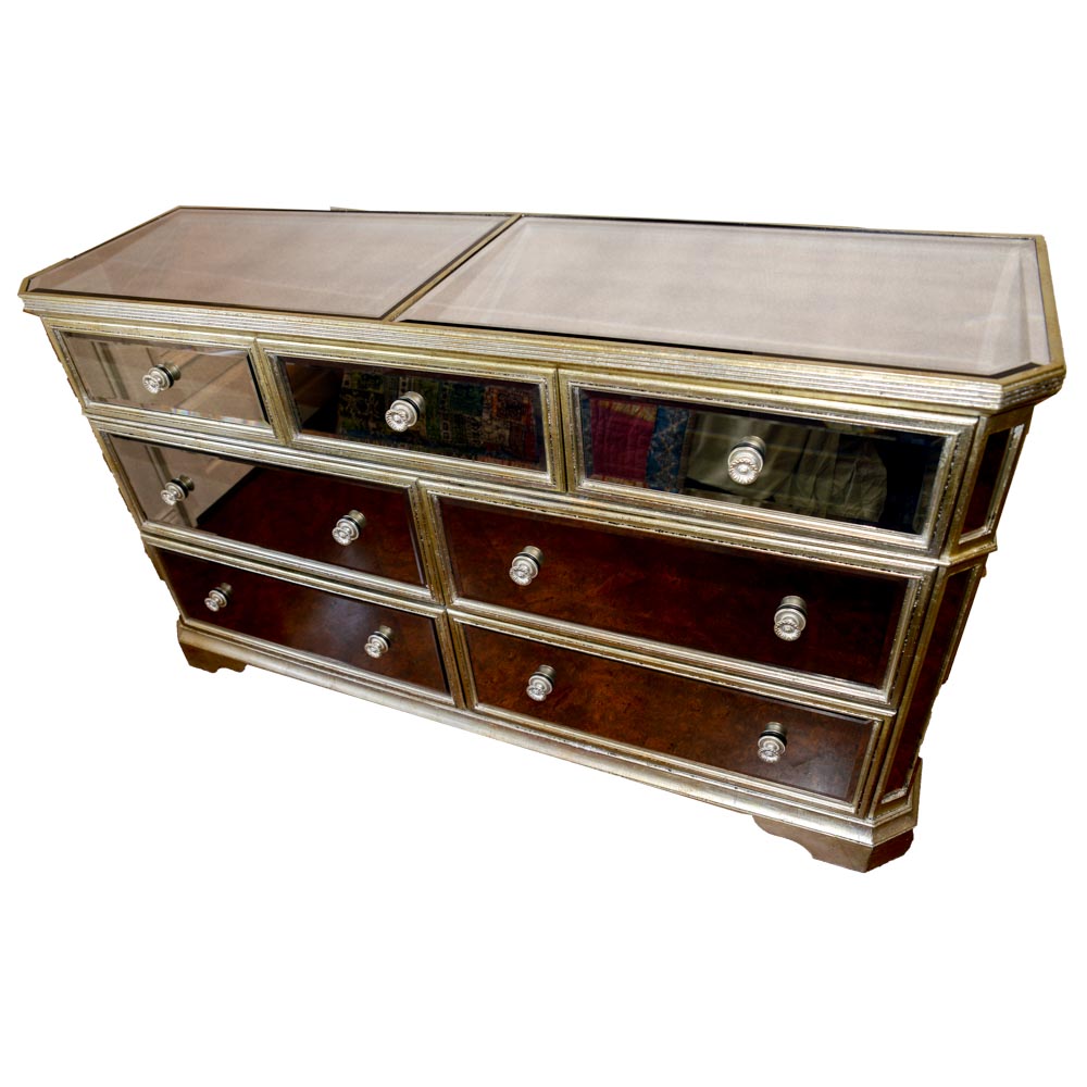 Hollywood Regency-Style Mirrored Dresser
