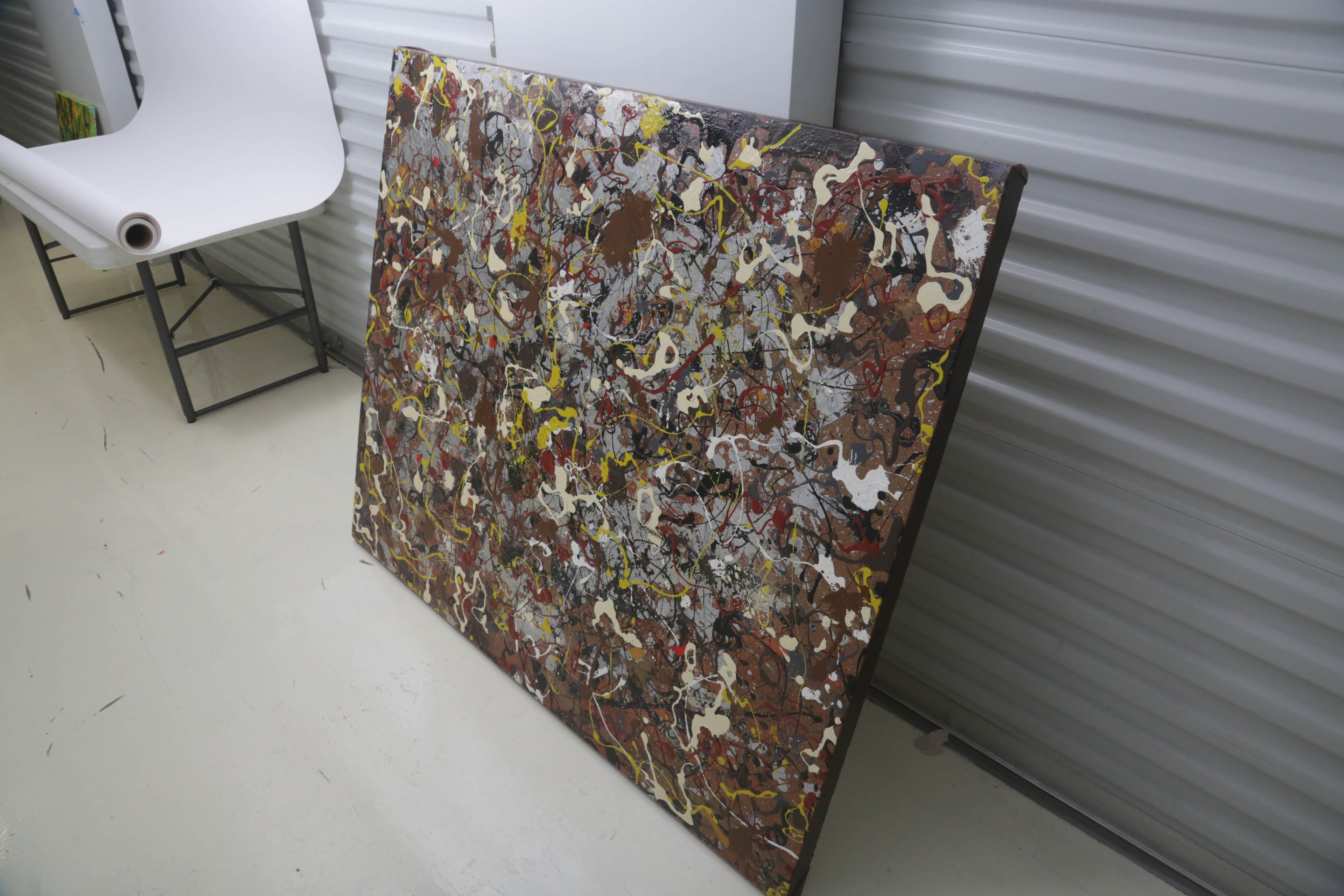 Carl Cacono Oil Painting of Abstract Composition