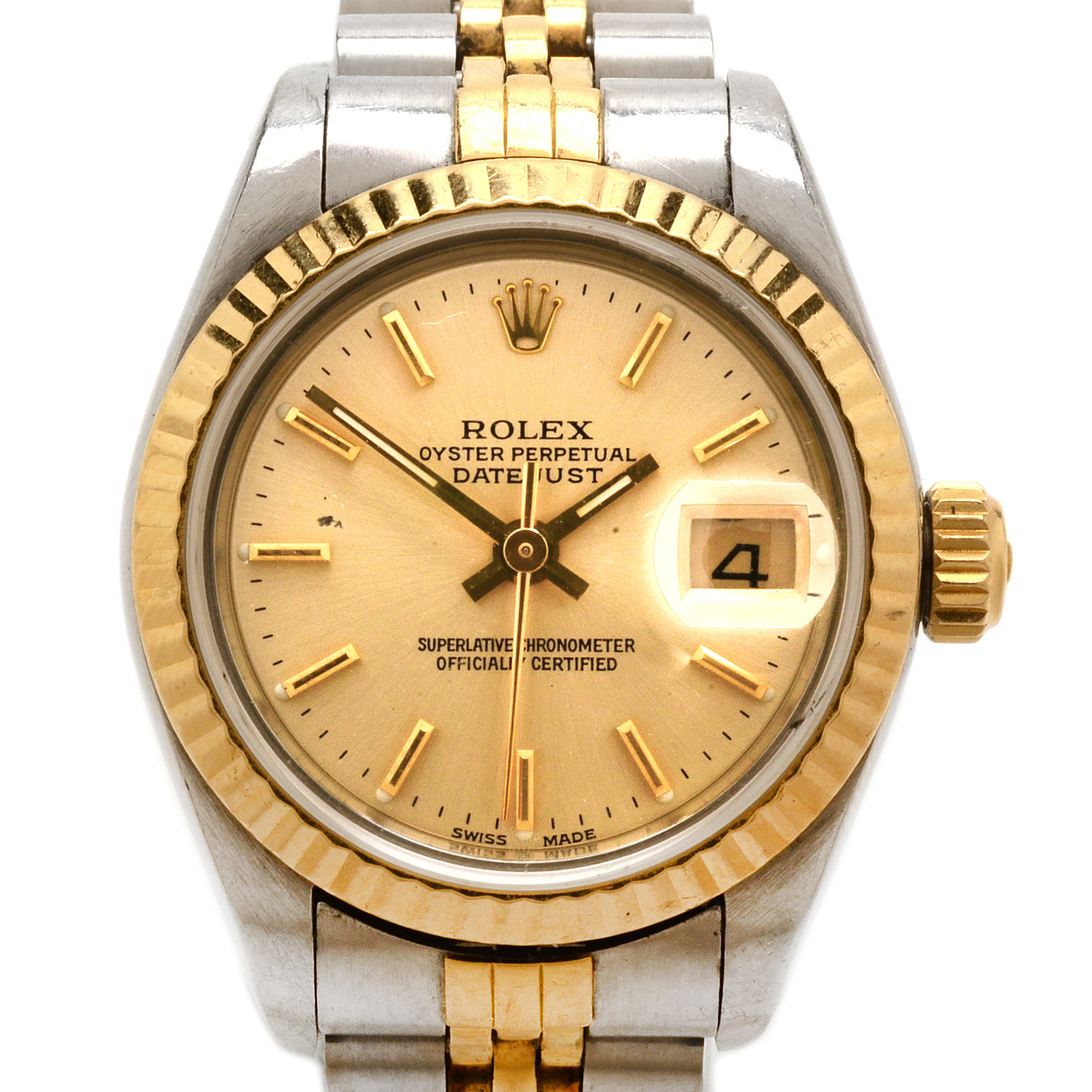 Rolex 18K Yellow Gold Stainless Steel Datejust Watch