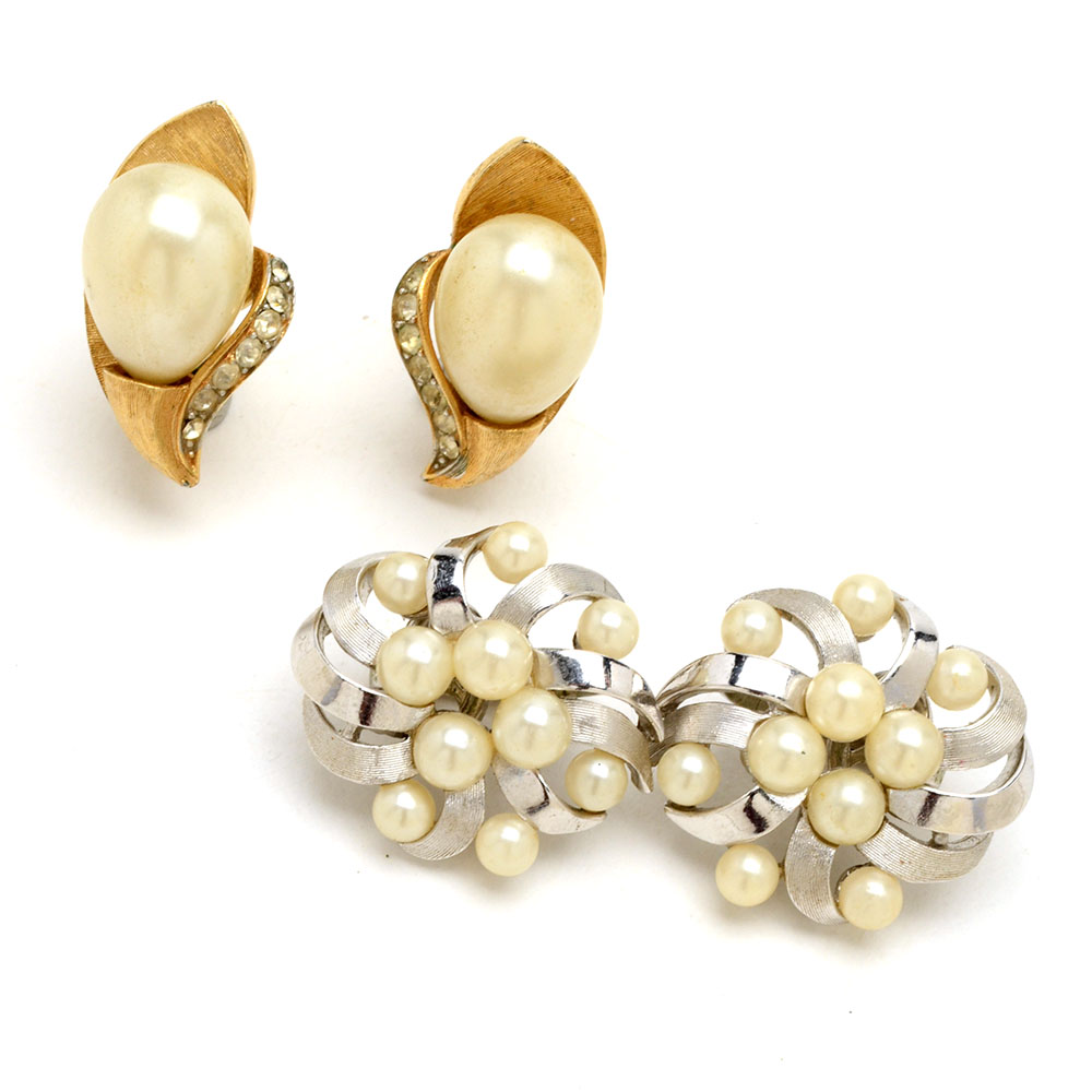 Grouping of Vintage Trifari Clip-On Earrings