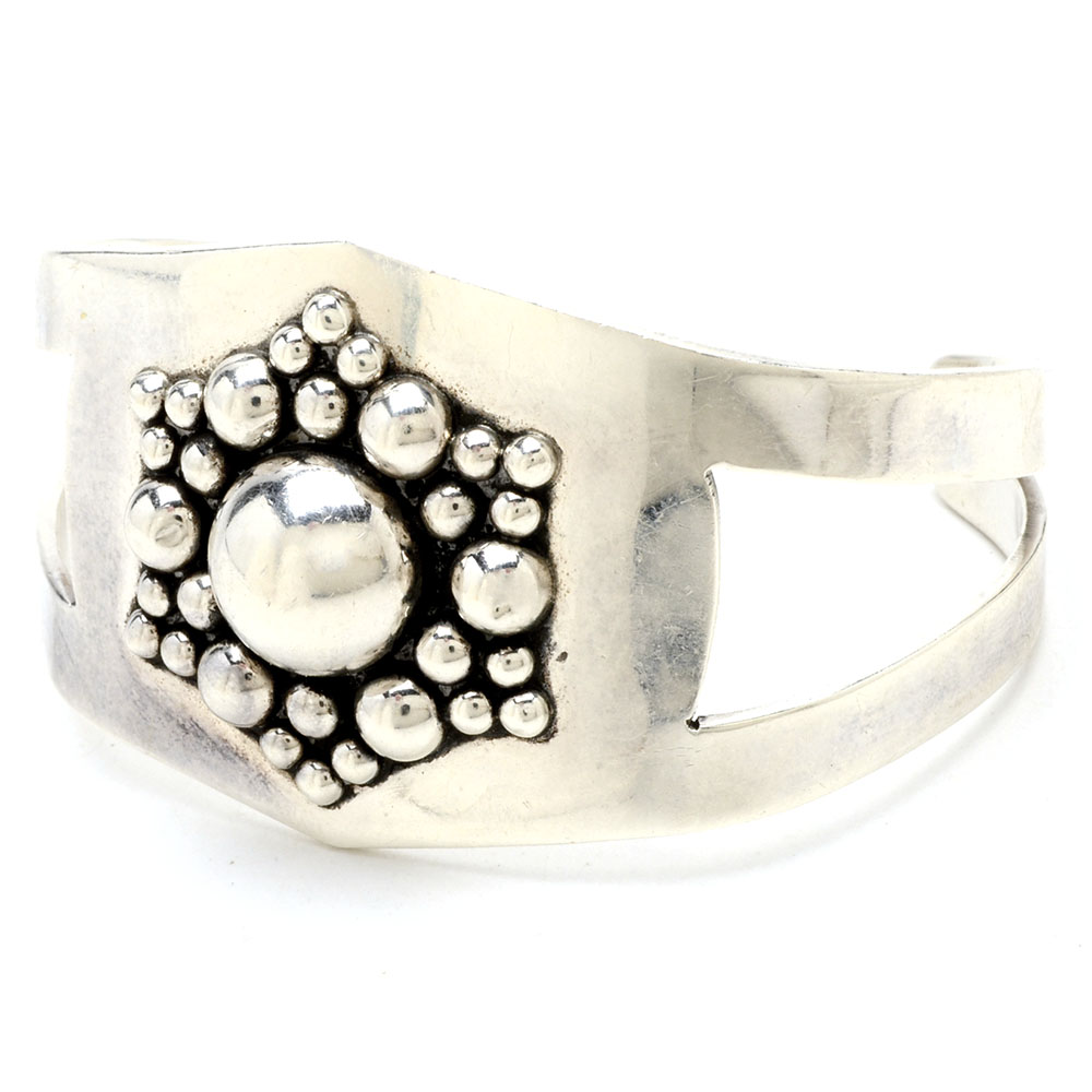 Sterling Silver Openwork Cuff Bracelet