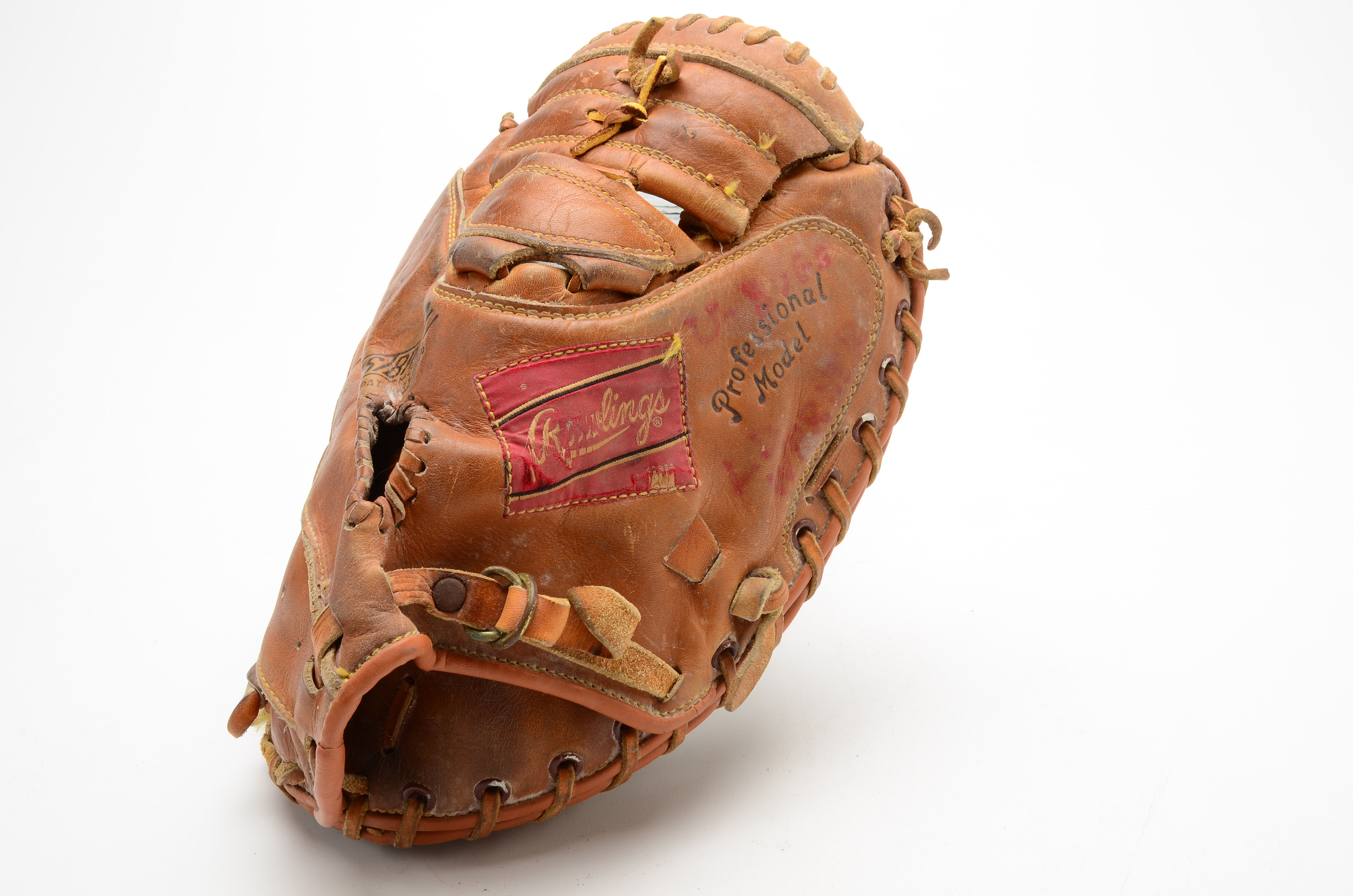 Four Vintage Leather Baseball Gloves Or Mitts