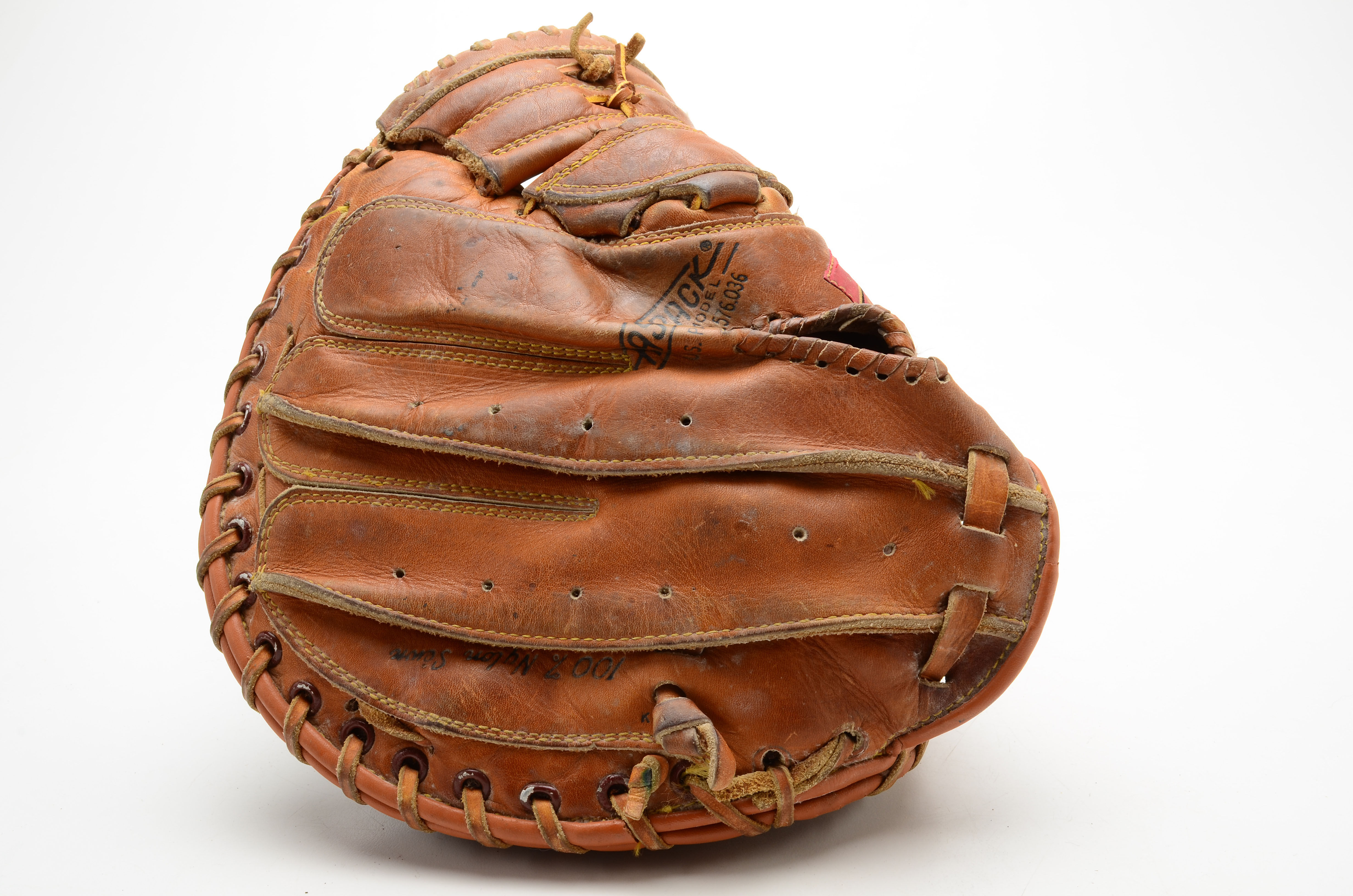 Four Vintage Leather Baseball Gloves Or Mitts