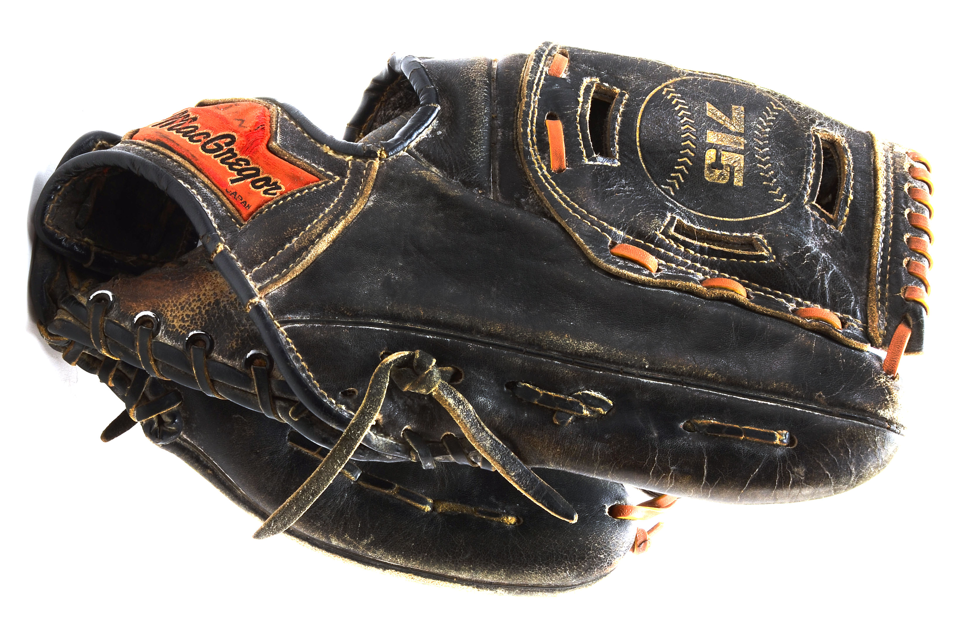 Four Vintage Leather Baseball Gloves Or Mitts