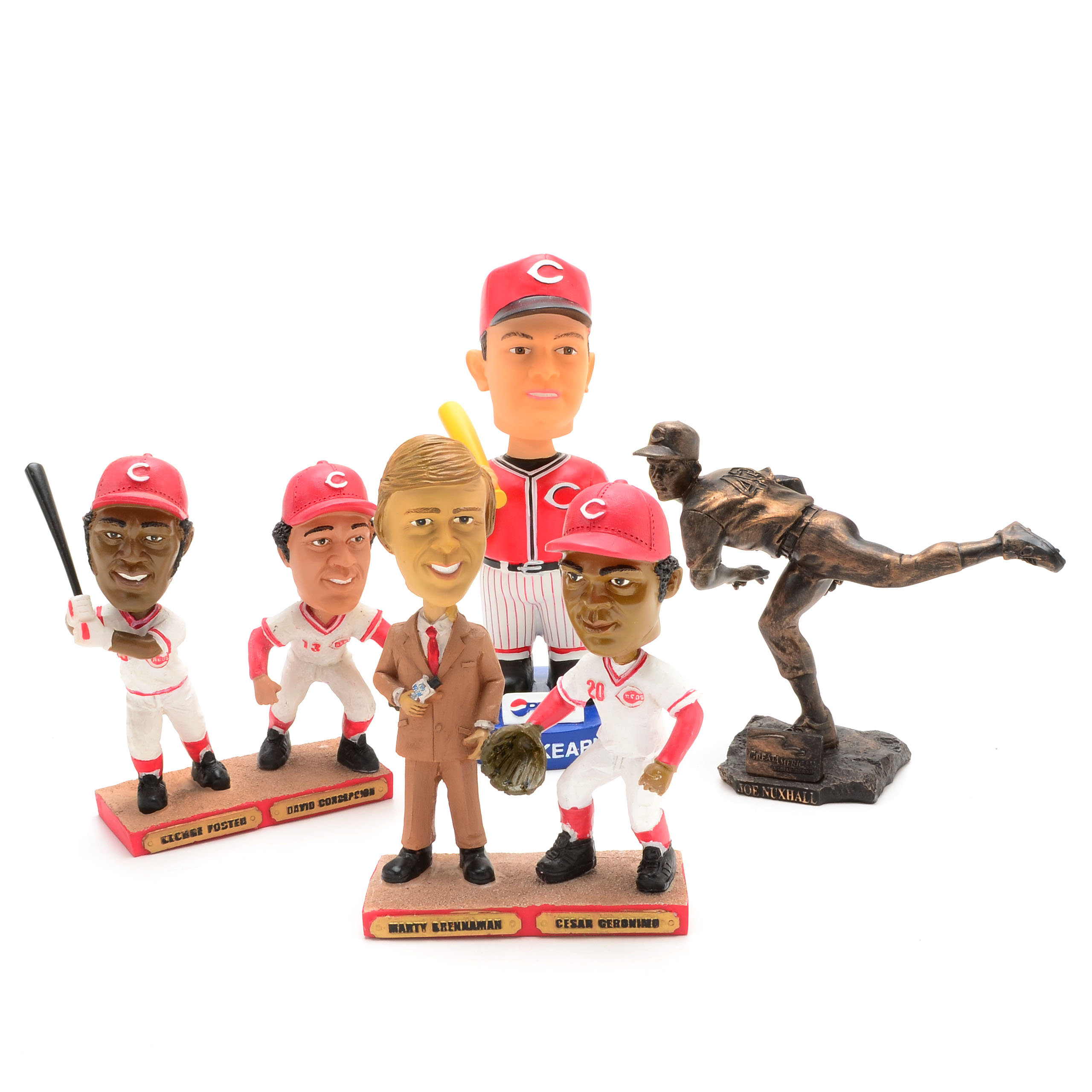 Dual Bobbleheads, Kearns, Nuxhall Statue