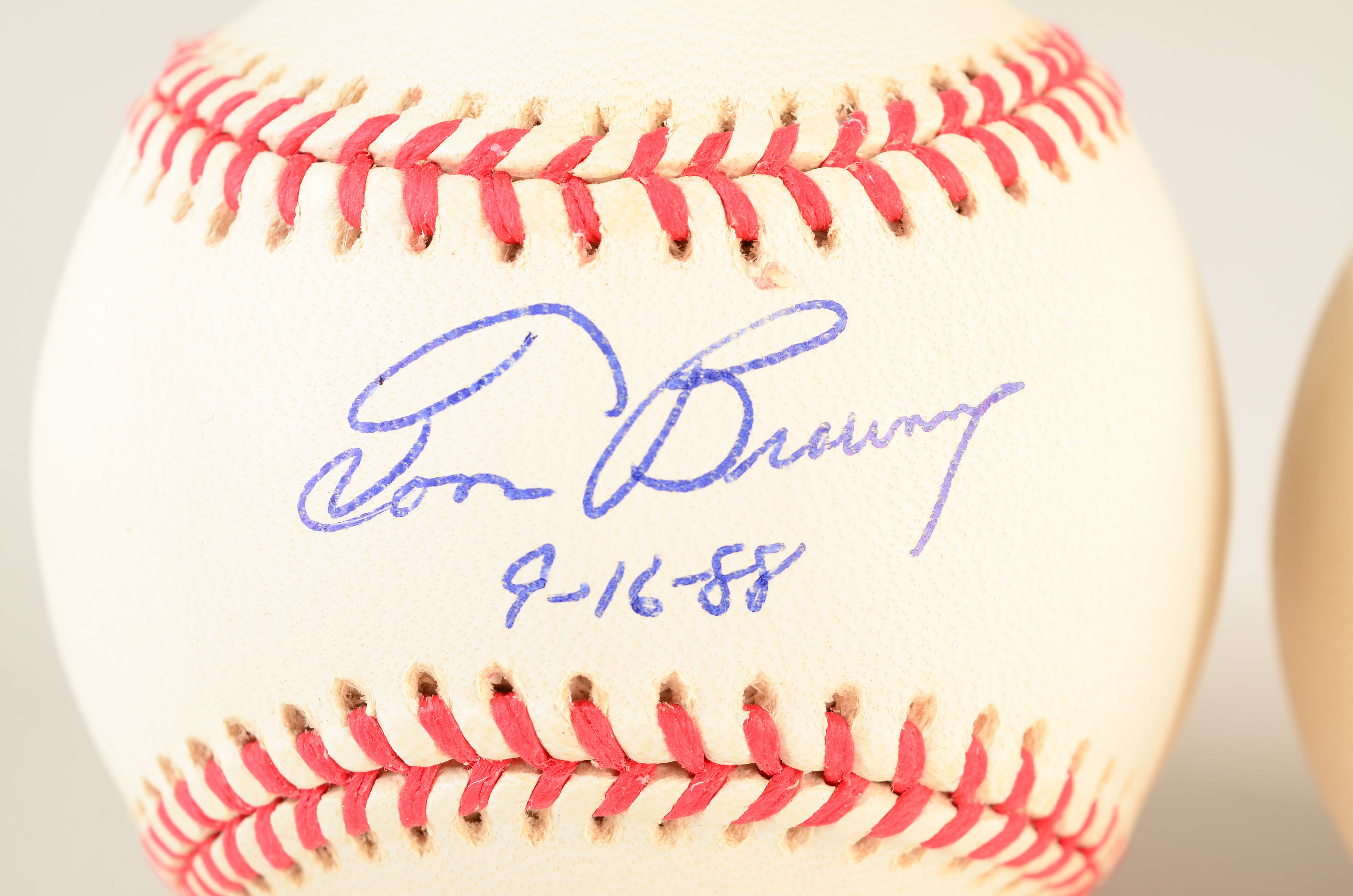 Two Tom Browning Signed and Inscribed Baseballs