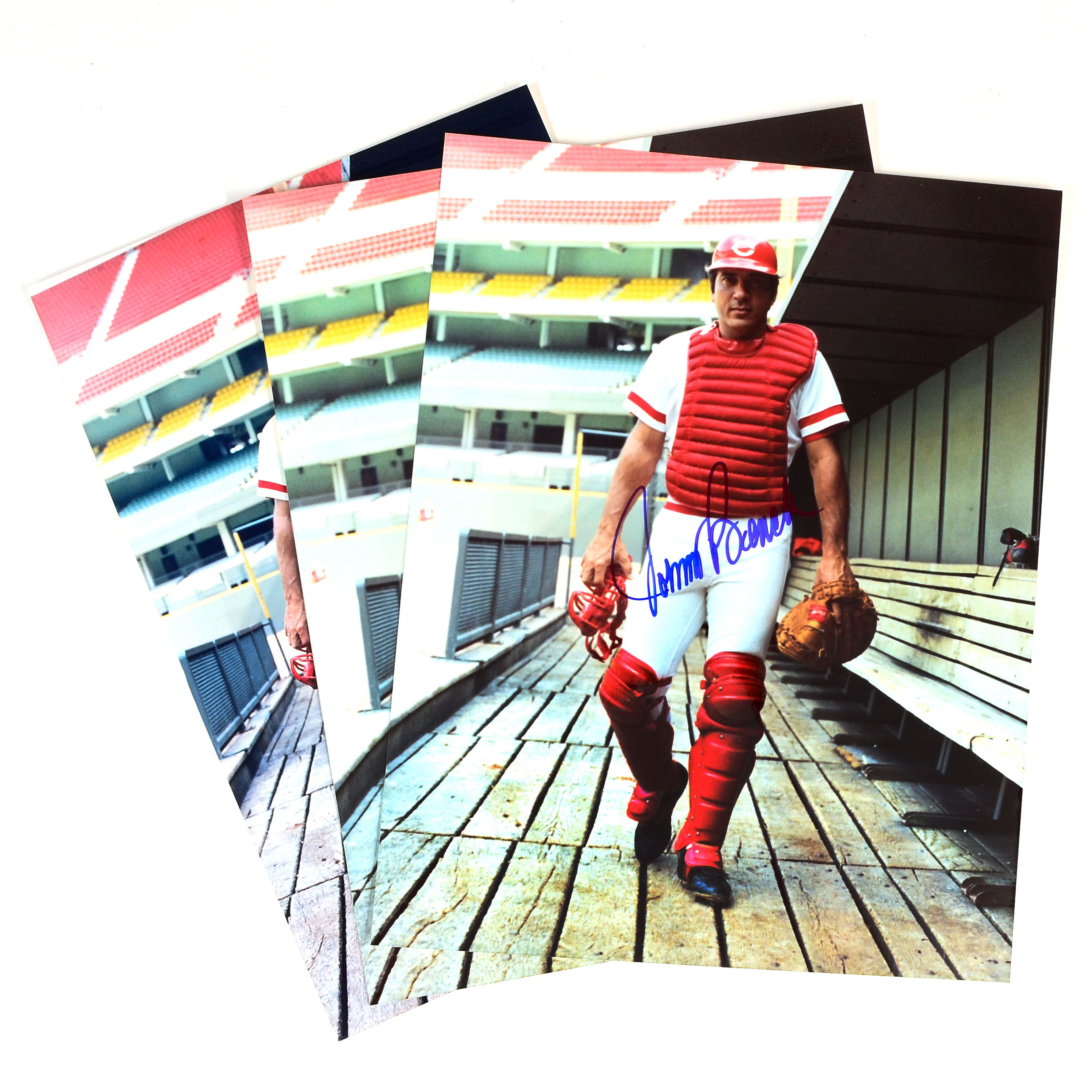 Signed Johnny Bench Reds Photo Plus Two Unsigned