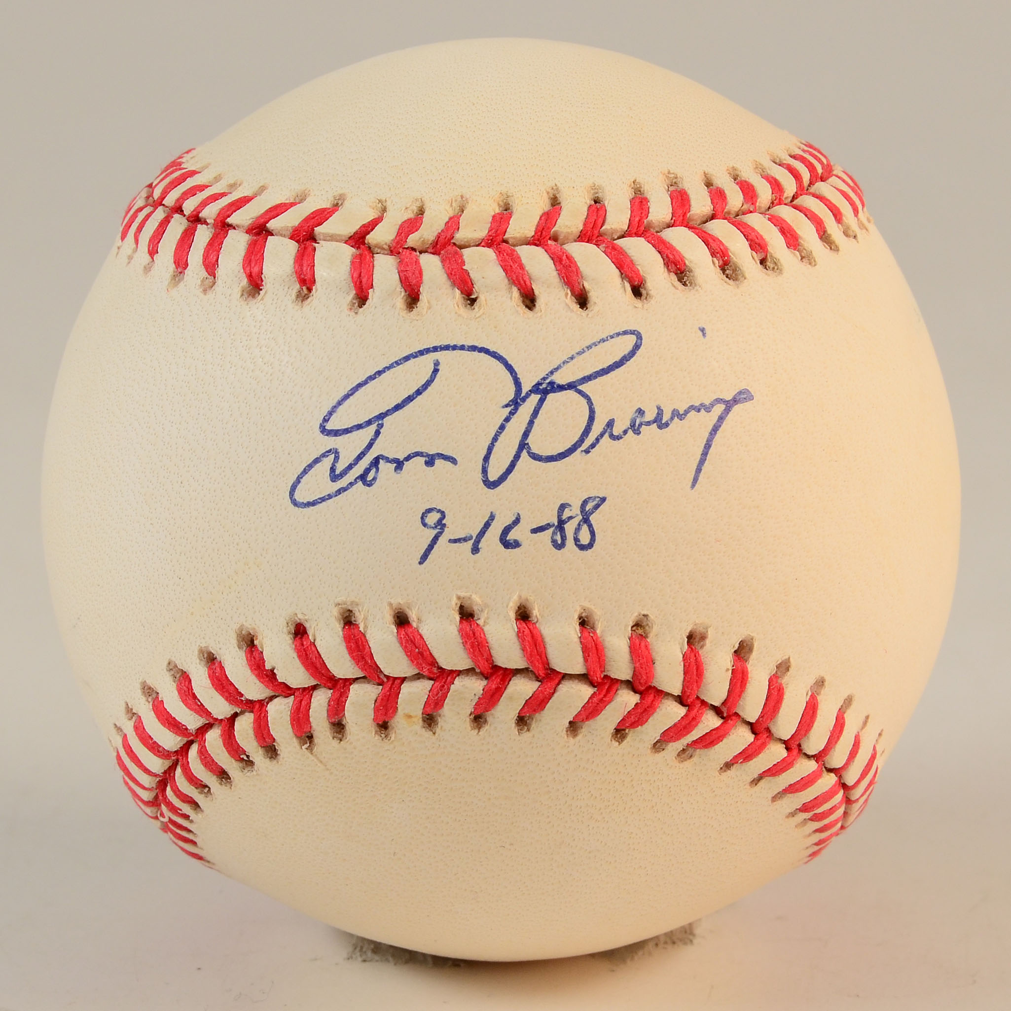 Tom Browning Signed Baseball