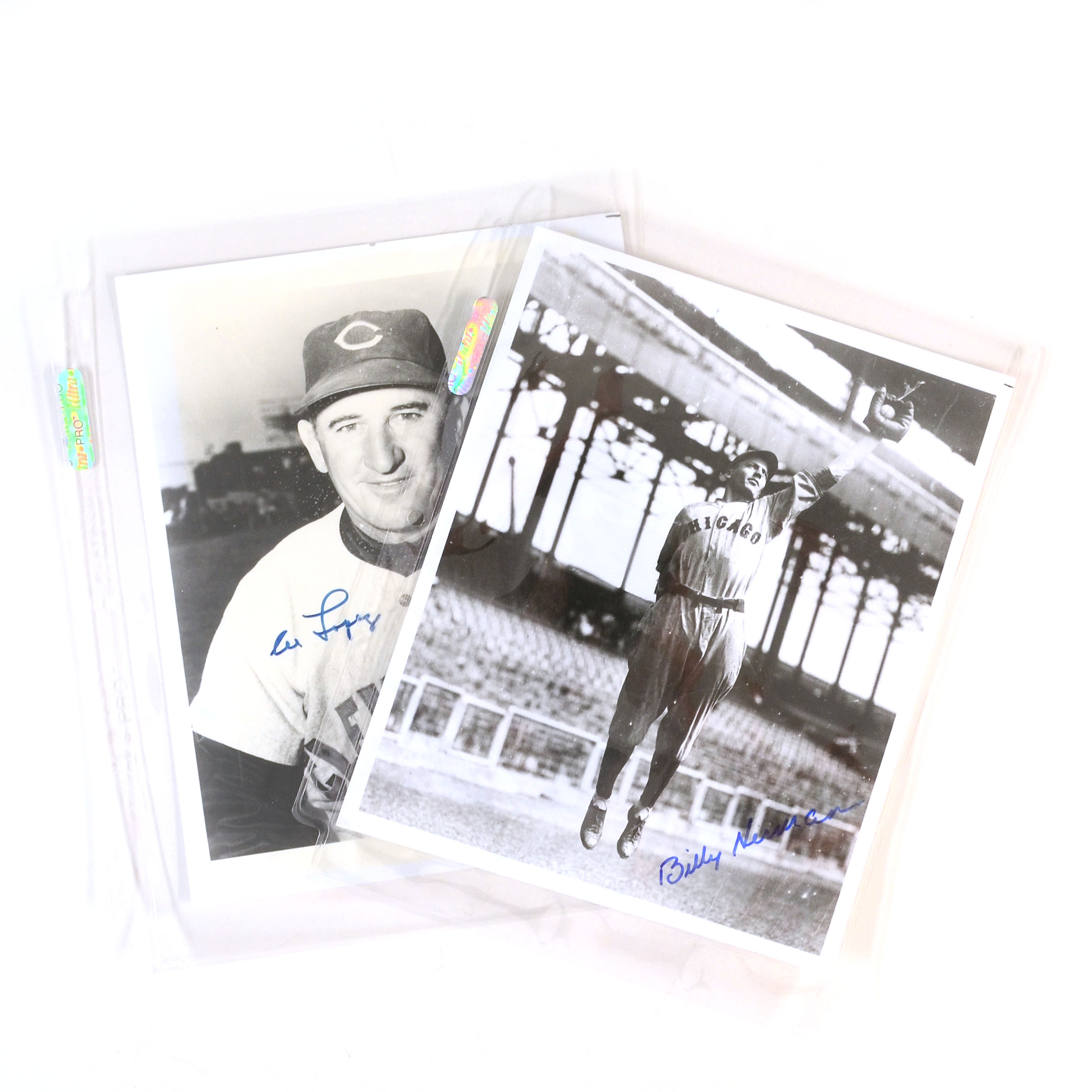 Al Lopez and Billy Herman Signed Baseball Photos
