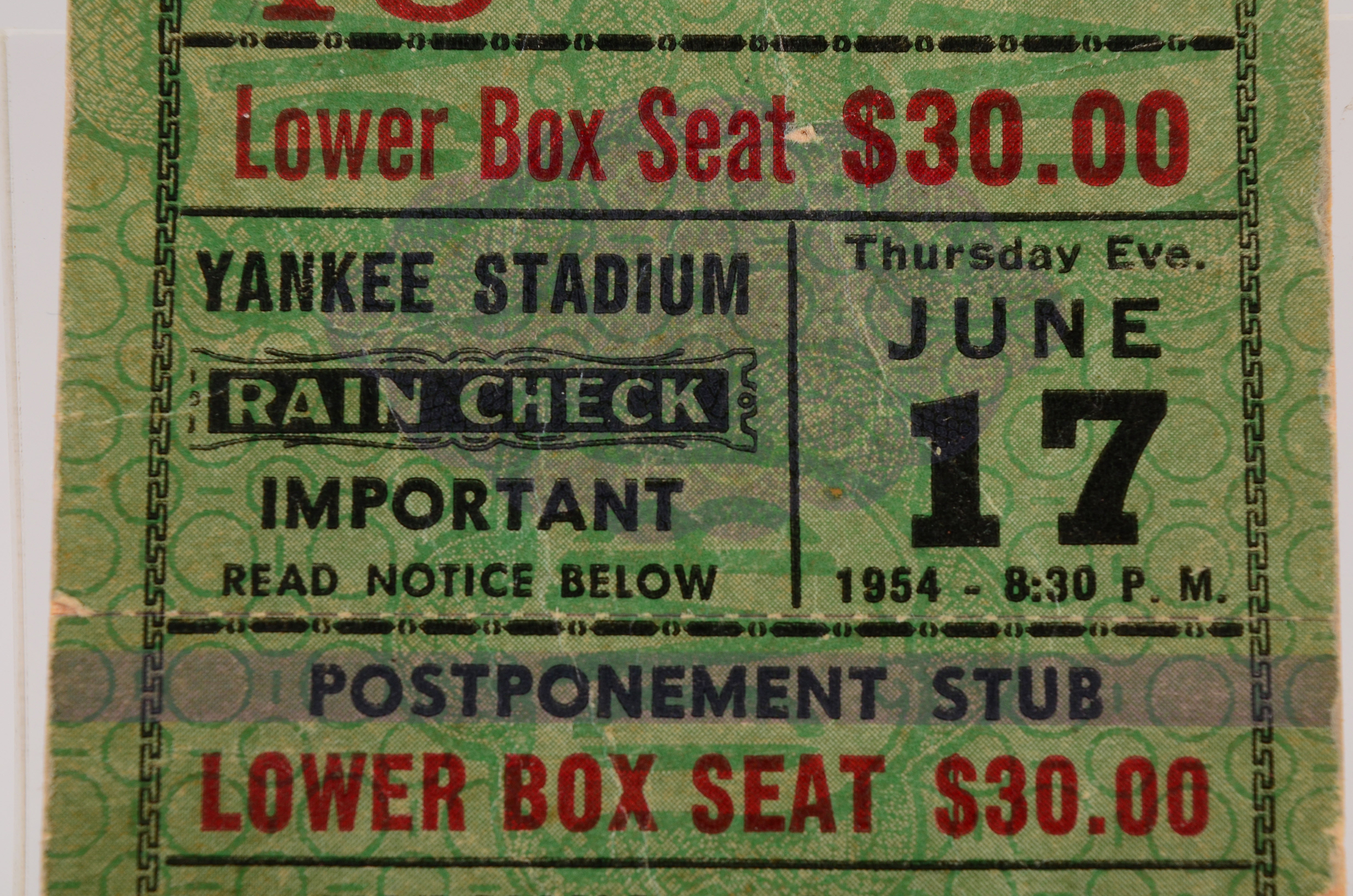 1954 Marciano Vs. Charles Heavyweight Title Ticket Stub