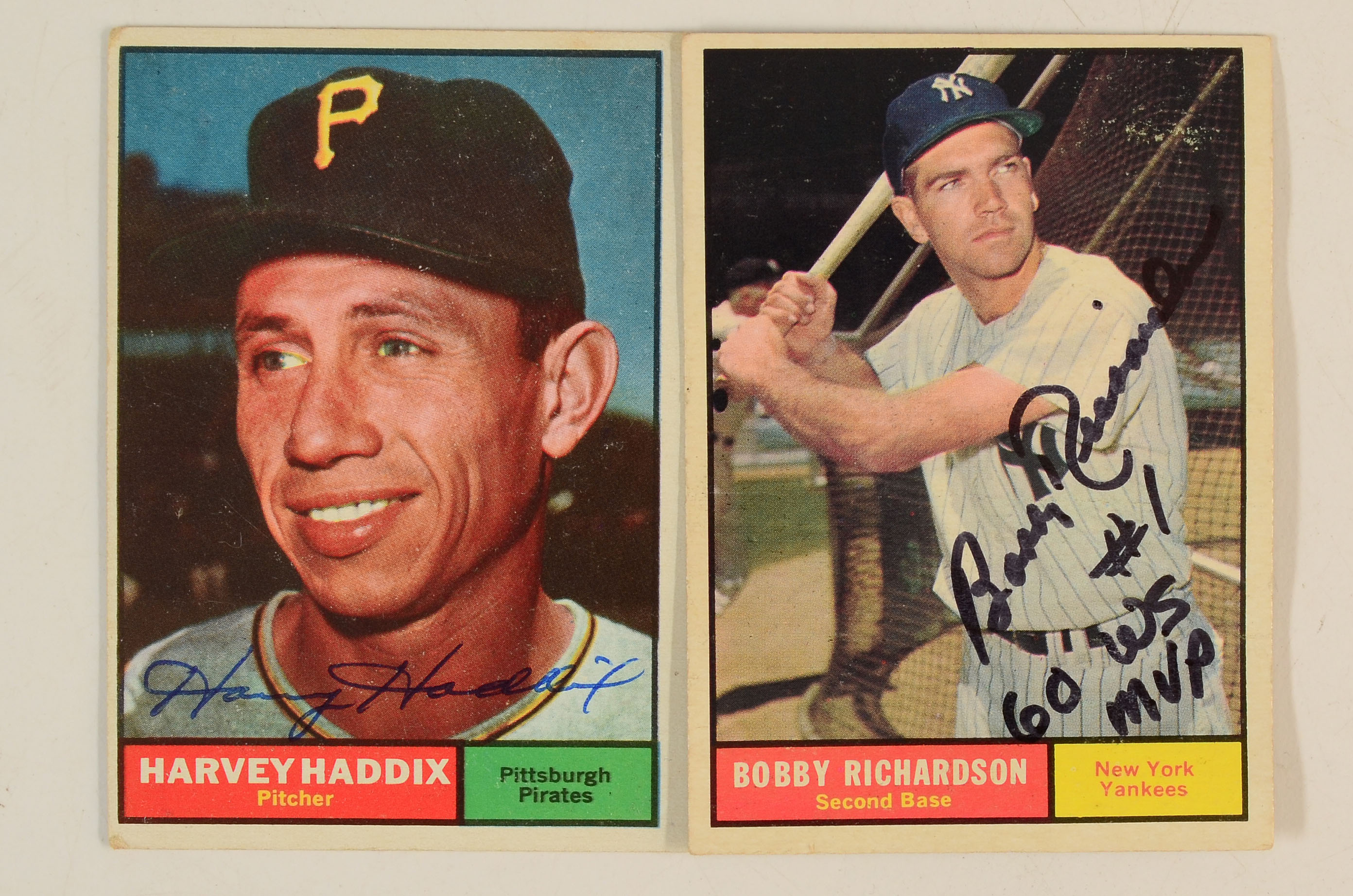 Eleven Signed Baseball Cards With Pinson