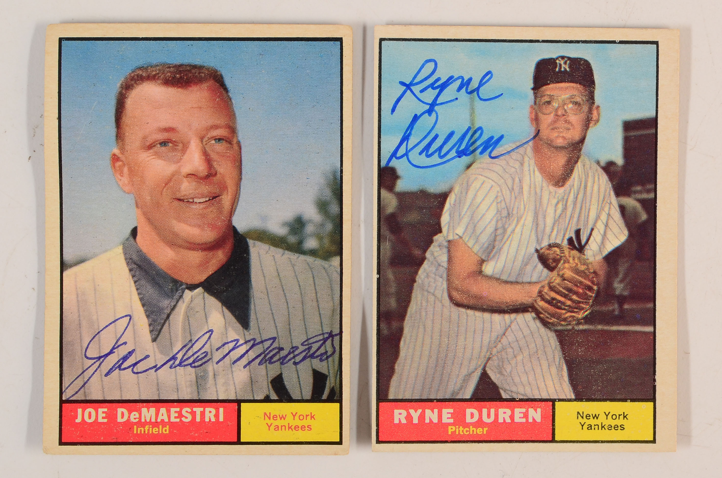 Eleven Signed Baseball Cards With Pinson