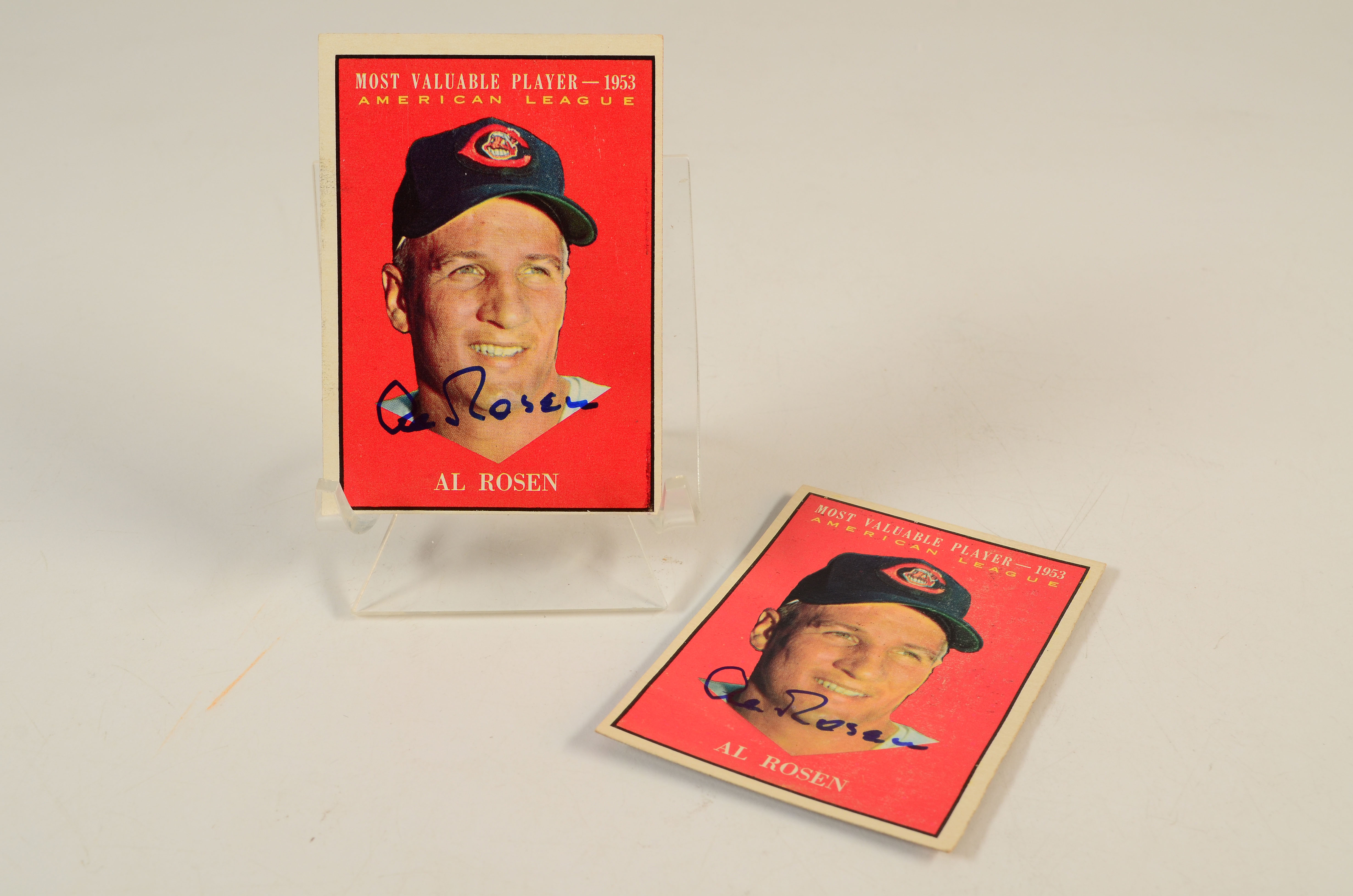 Seven Signed Hall Of Fame Player Baseball Cards