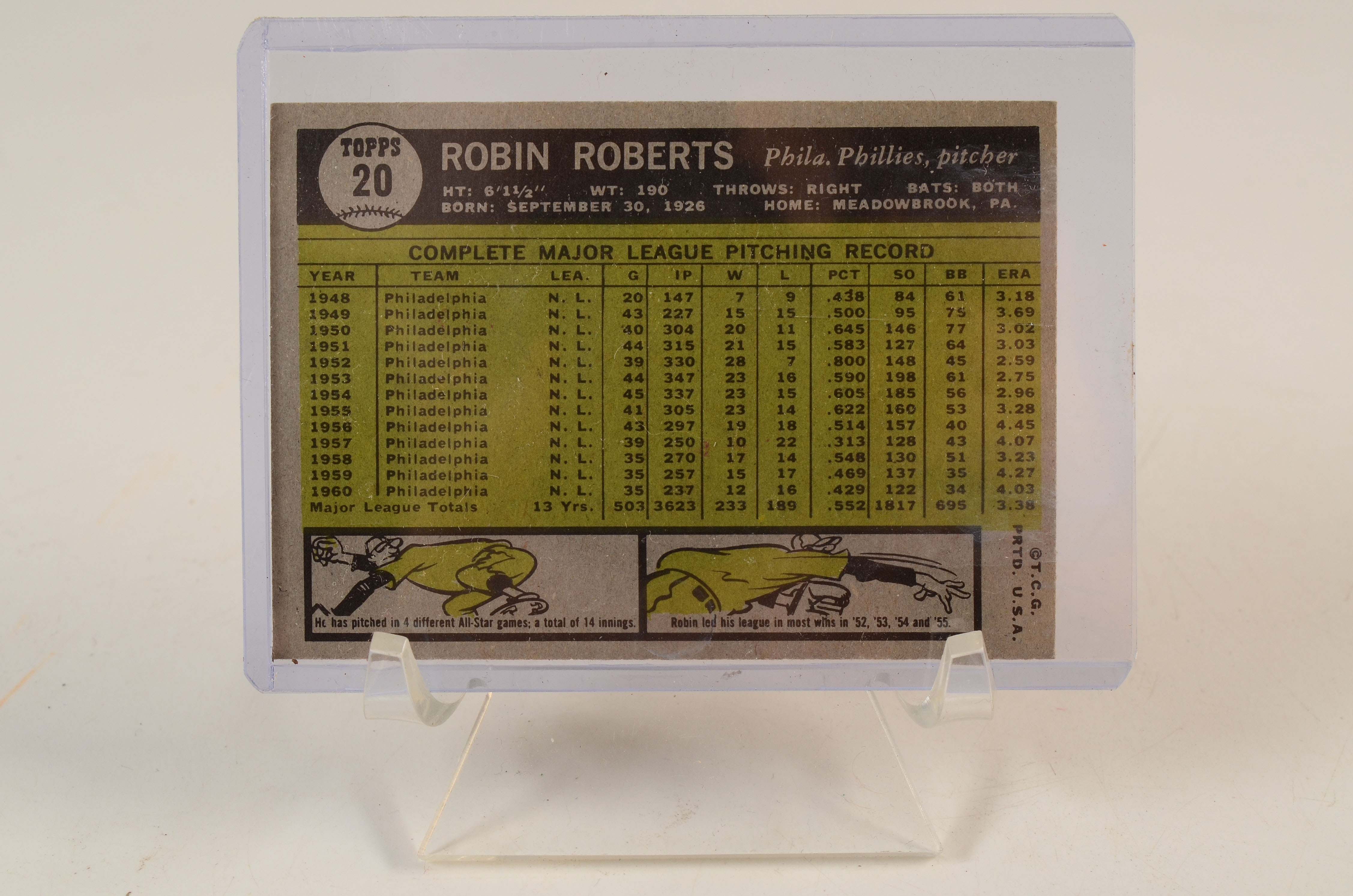 Six 1961 Hall Of Fame Player Topps Baseball Cards