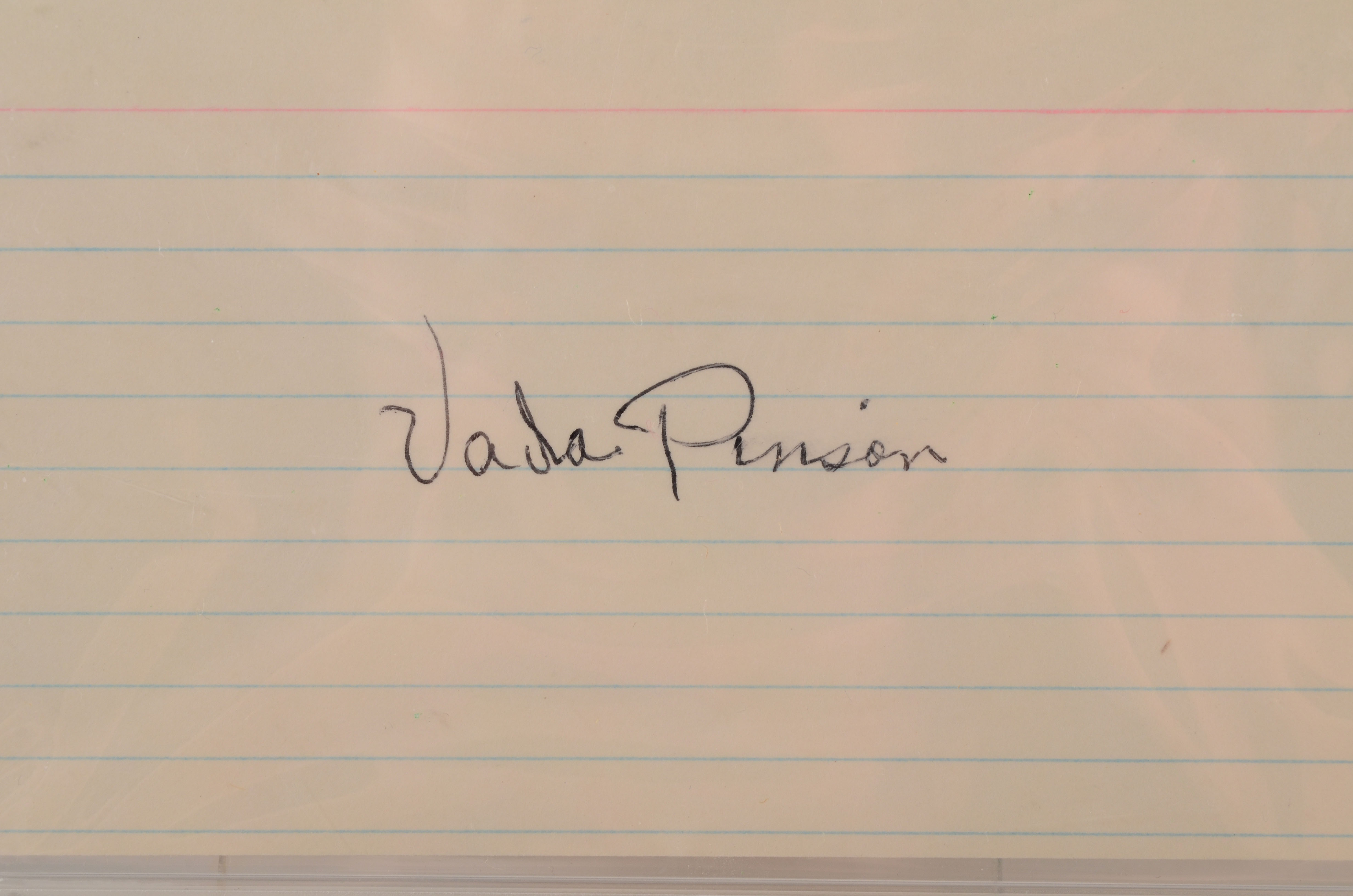 Vada Pinson Signed Index Card PSA Slabbed