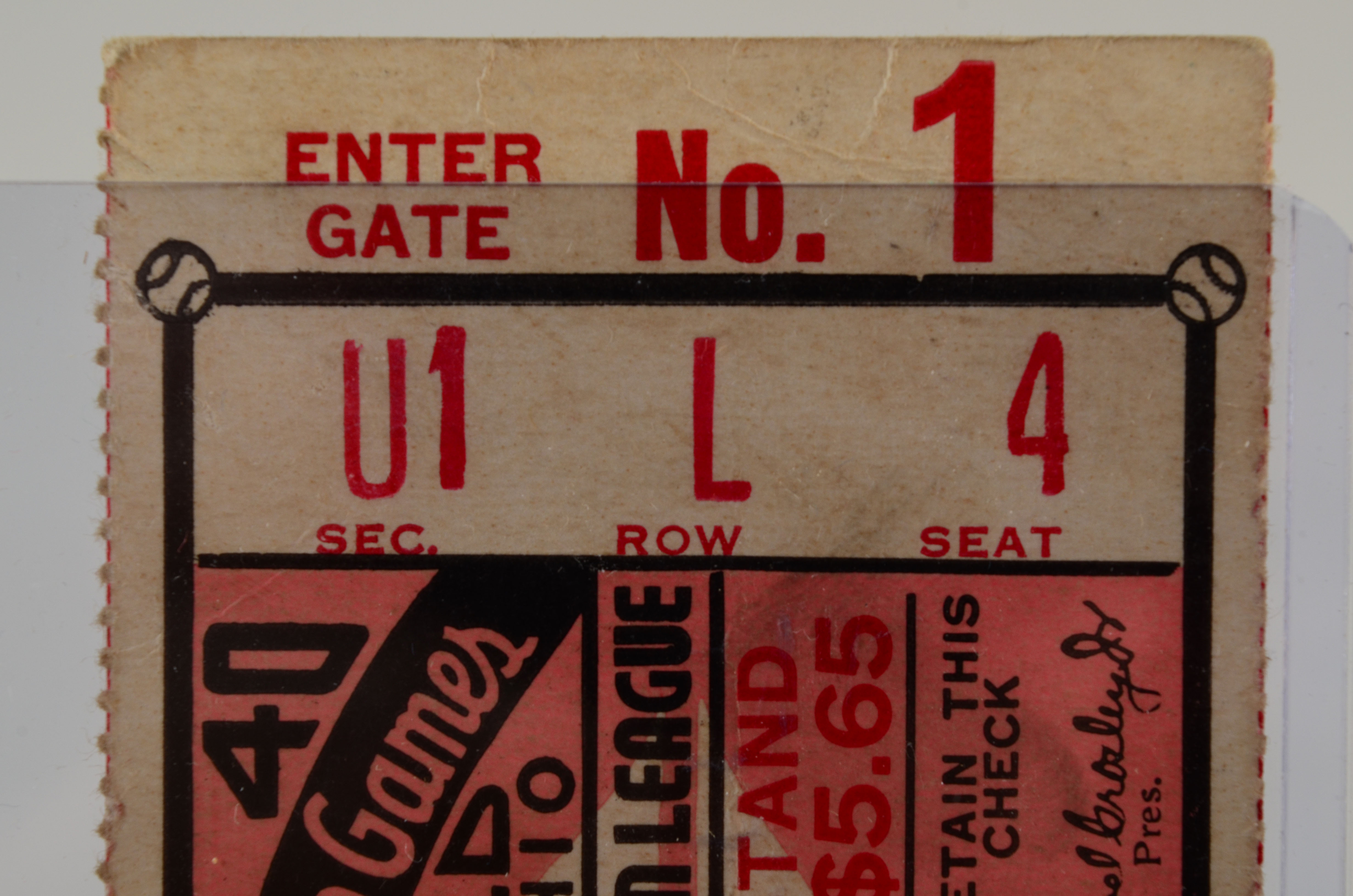 1940 World Series Baseball Ticket Reds Vs. Tigers