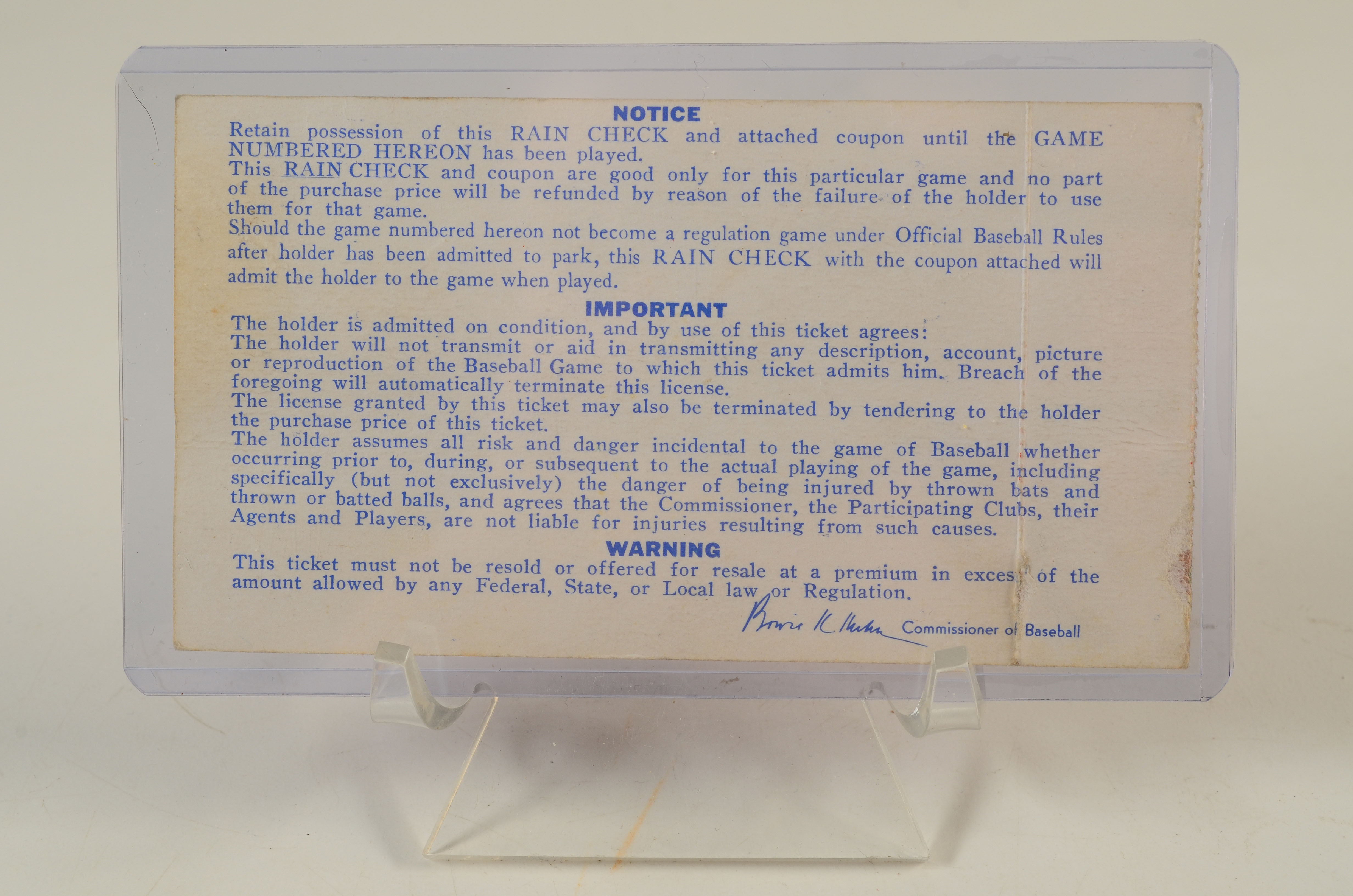 1961 and 1972 World Series Baseball Ticket Stubs