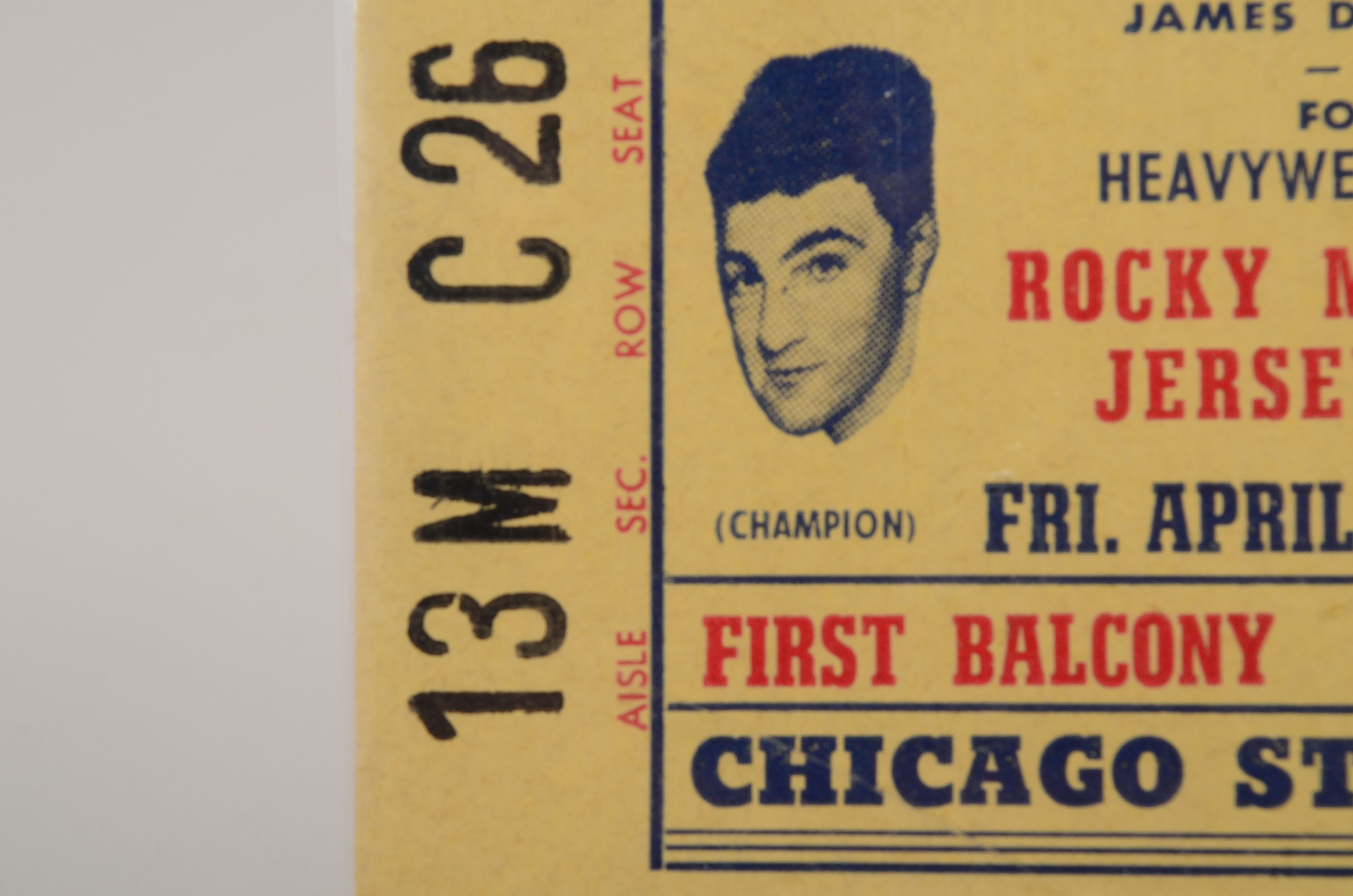 1953 Rocky Marciano Vs. Joe Walcott Boxing Ticket